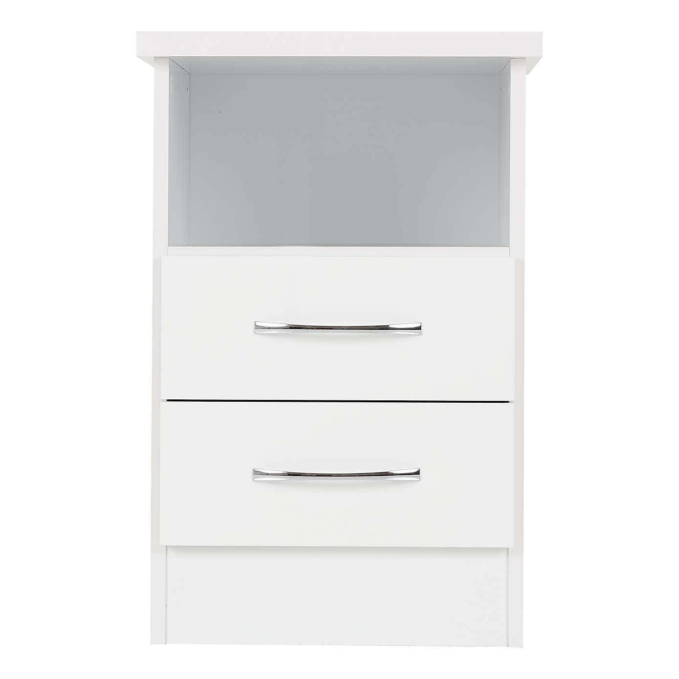 Nevada 2 Drawer Bedside Table