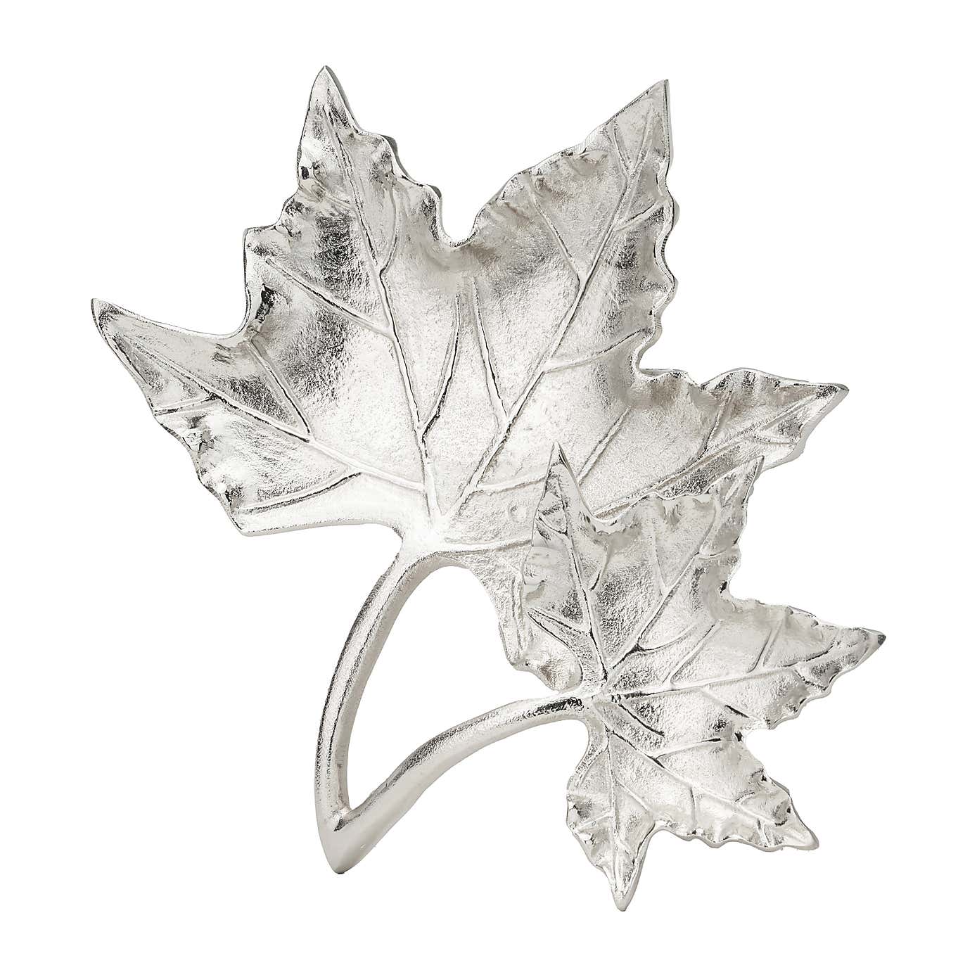 Metal Dual Oak Leaf Bowl