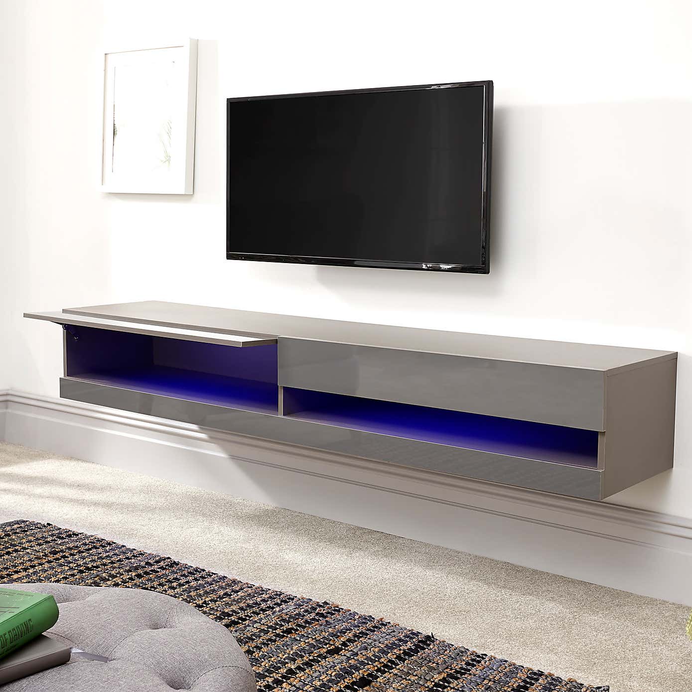 Galicia LED Wide Floating Wall TV Unit for TVs up to 67"