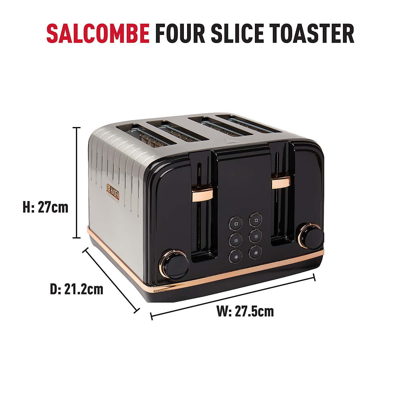 Haden Salcombe 4 Slice Copper Toaster