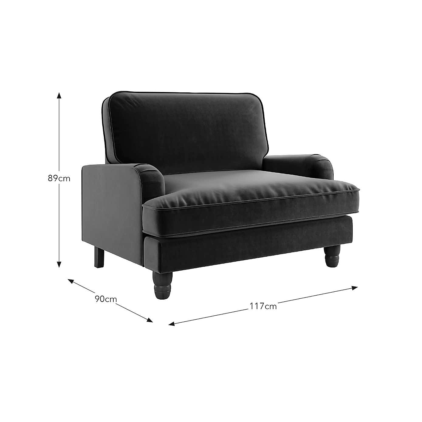 Beatrice Snuggle Sofa, Velvet