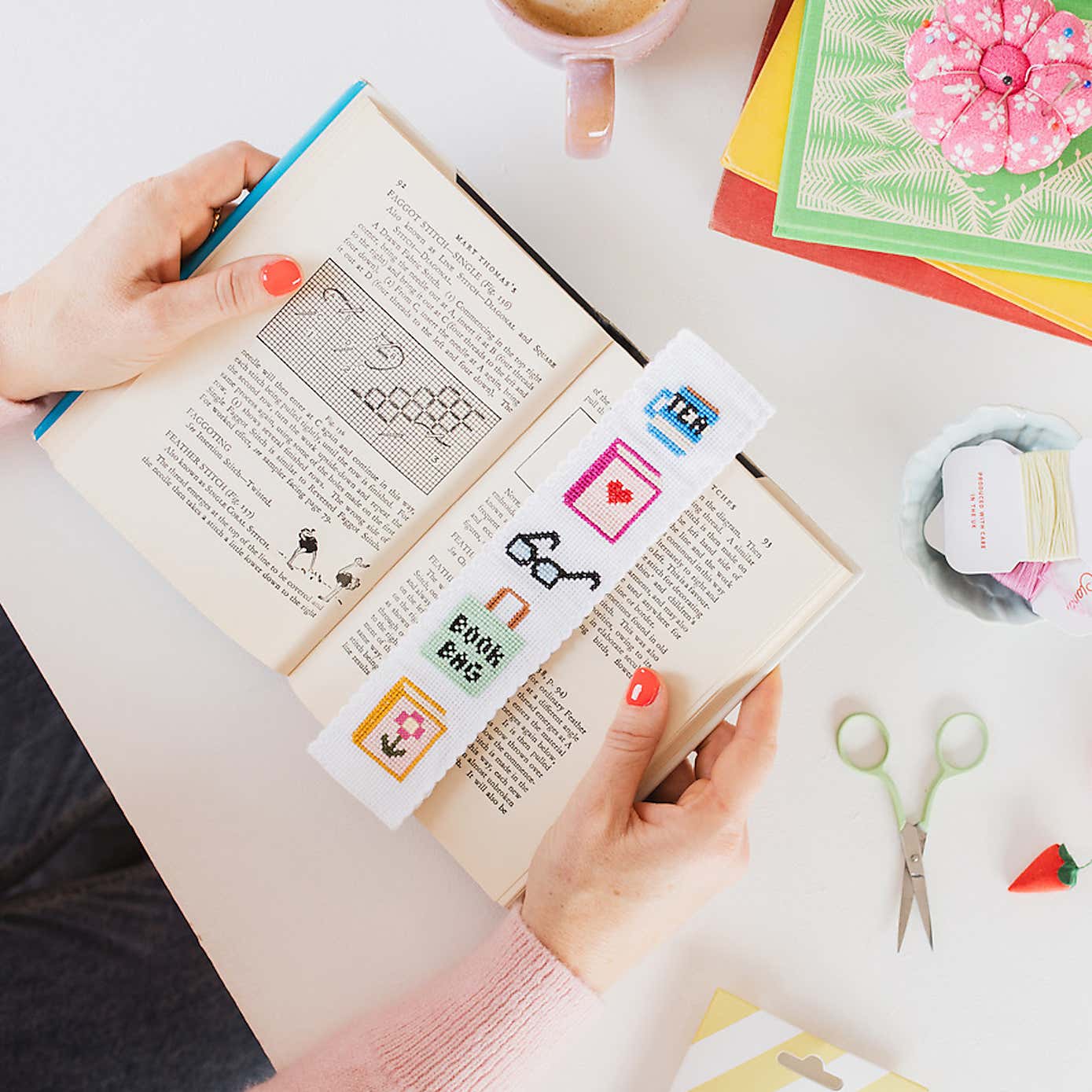 Cotton Clara Bookish Bookmark Cross Stitch Kit