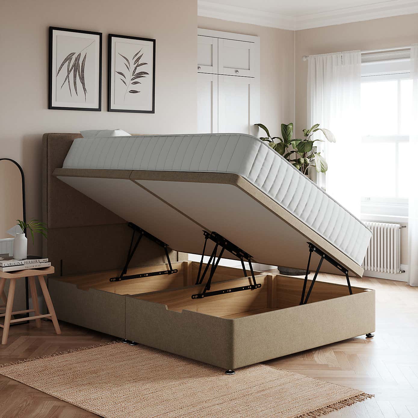 Side Chenille Ottoman Base