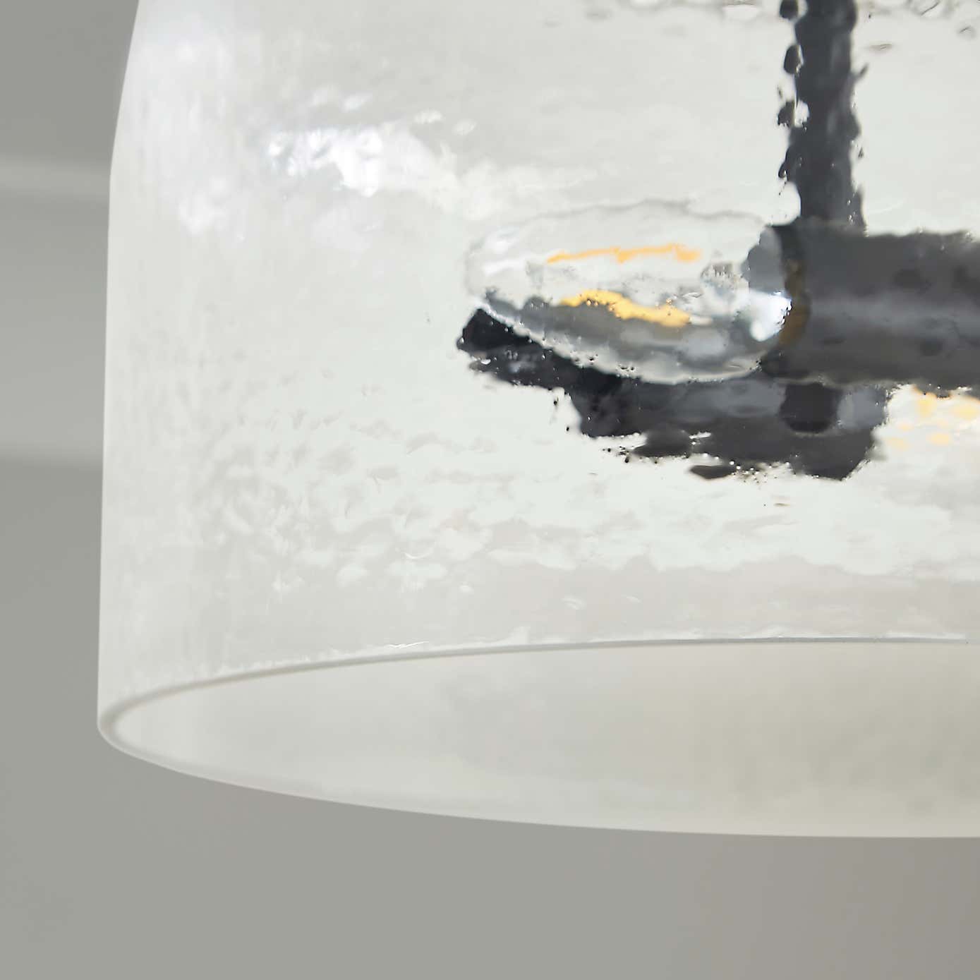 Henri Industrial 2 Light Mottled Glass Semi Flush Ceiling Light