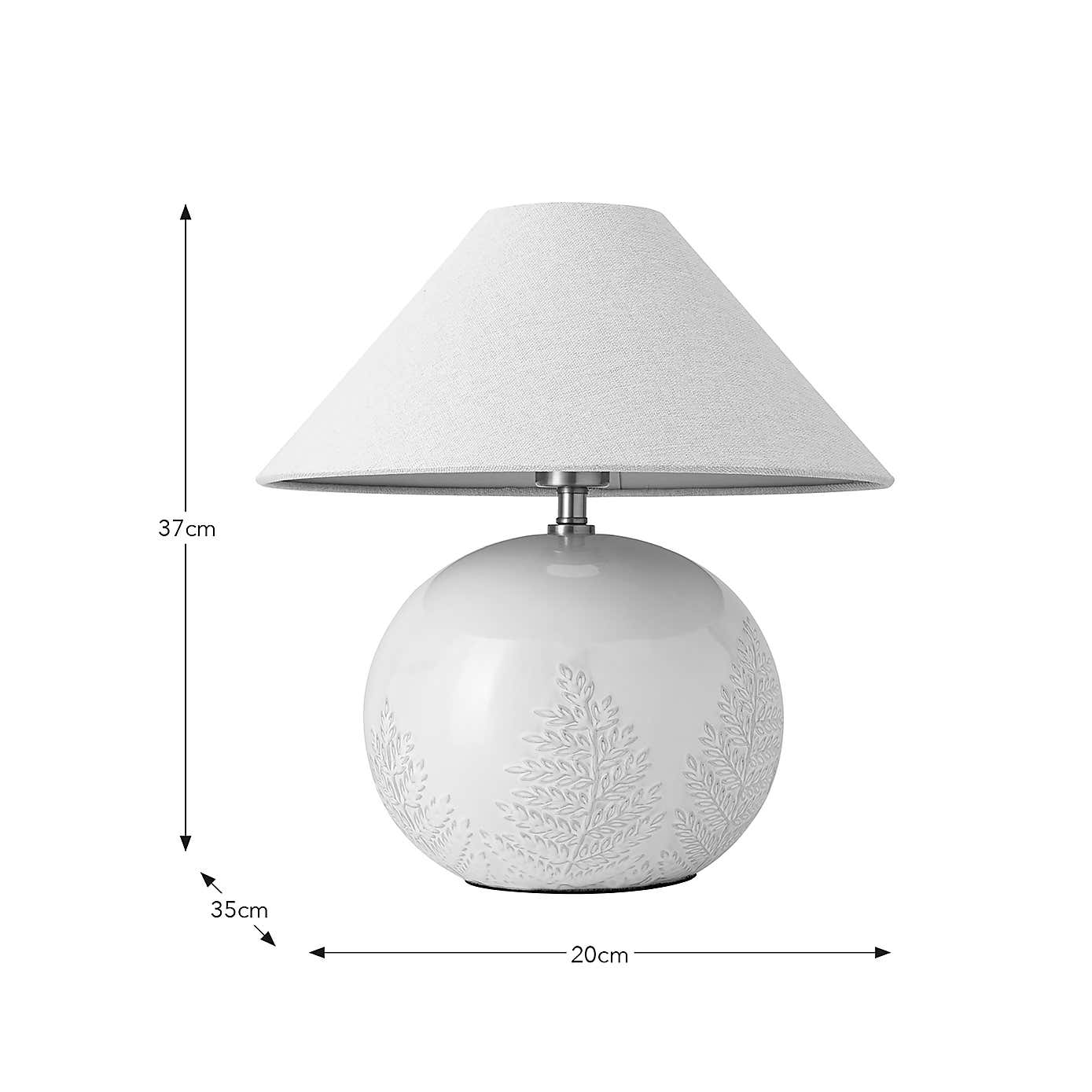 Churchgate Fawsley Fern Embossed Ceramic Table Lamp