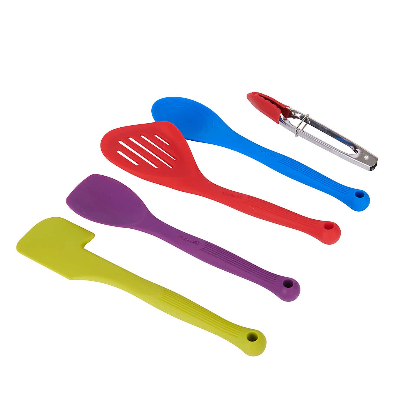Colourworks 5 Piece Colourful Silicone Bright Kitchen Utensil Set