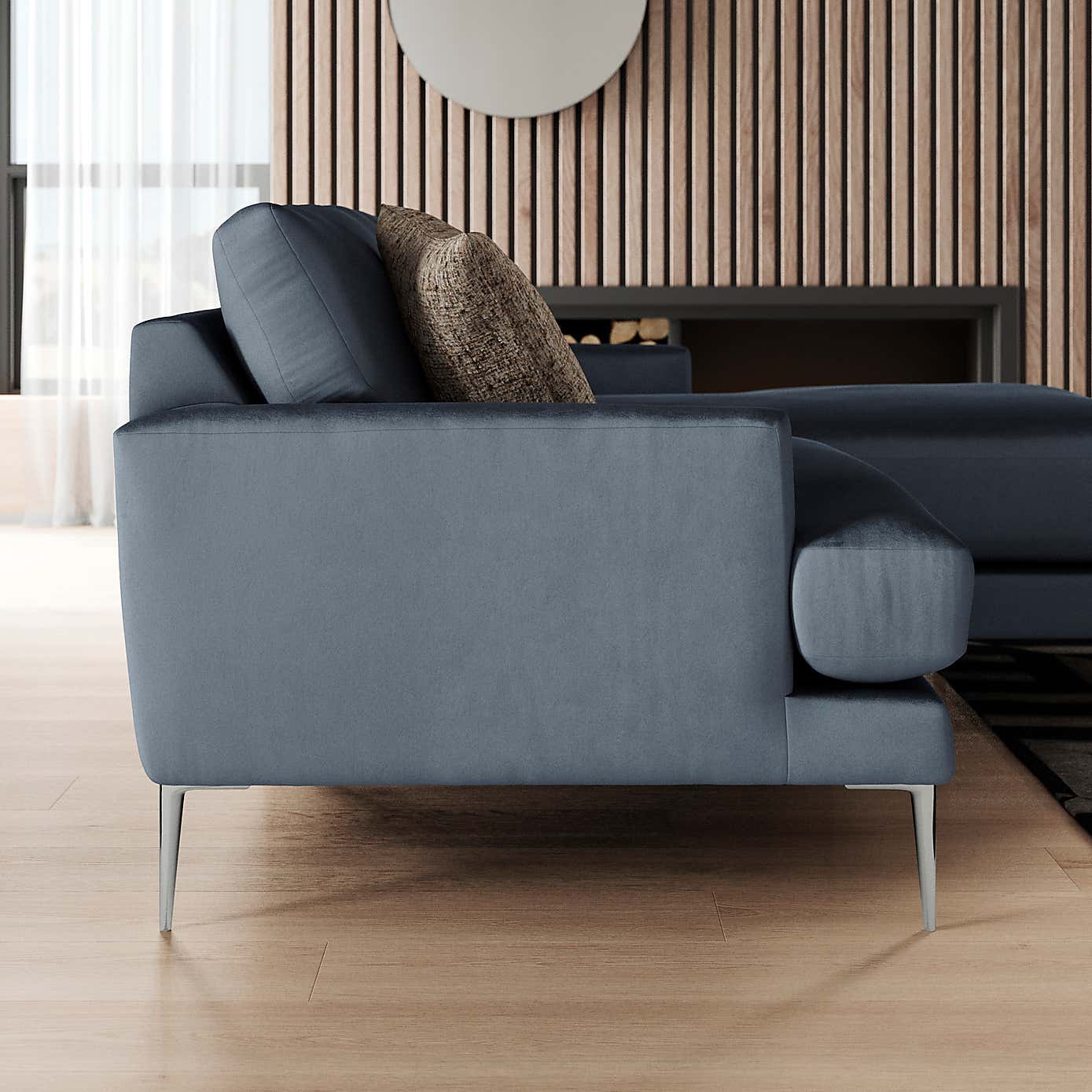 Lawson Matte Plush Velvet Corner Chaise Sofa