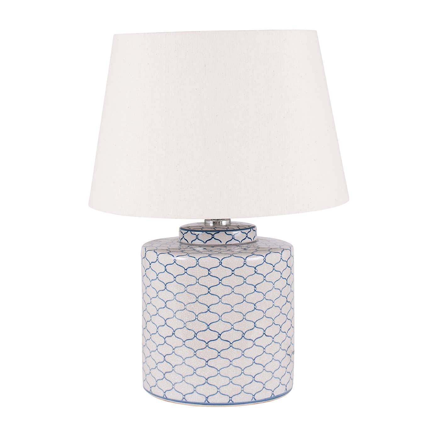 Demetri Grey and Blue Detail Ceramic Table Lamp