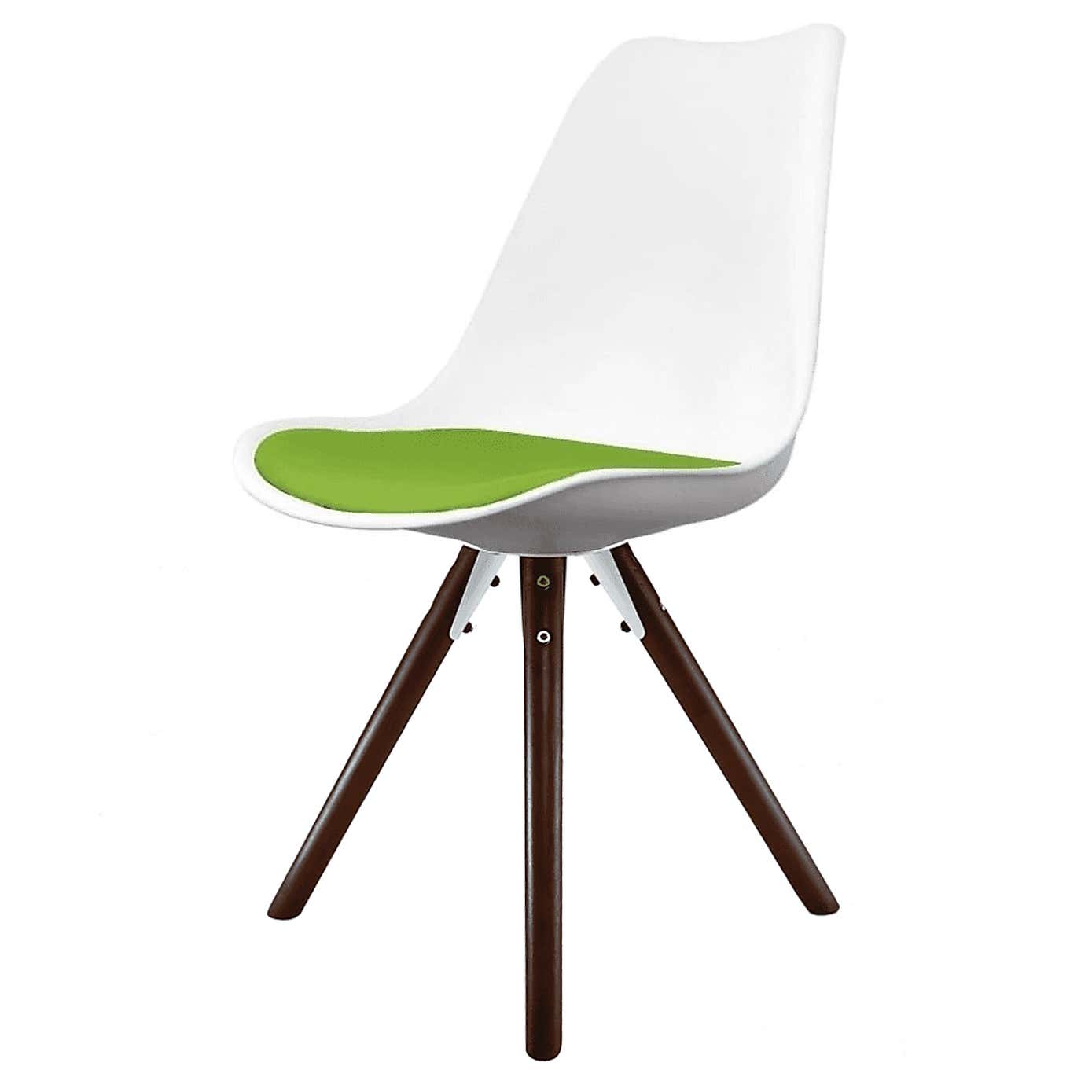 Fusion Living Soho White Plastic Dining Chair with Pyramid Legs