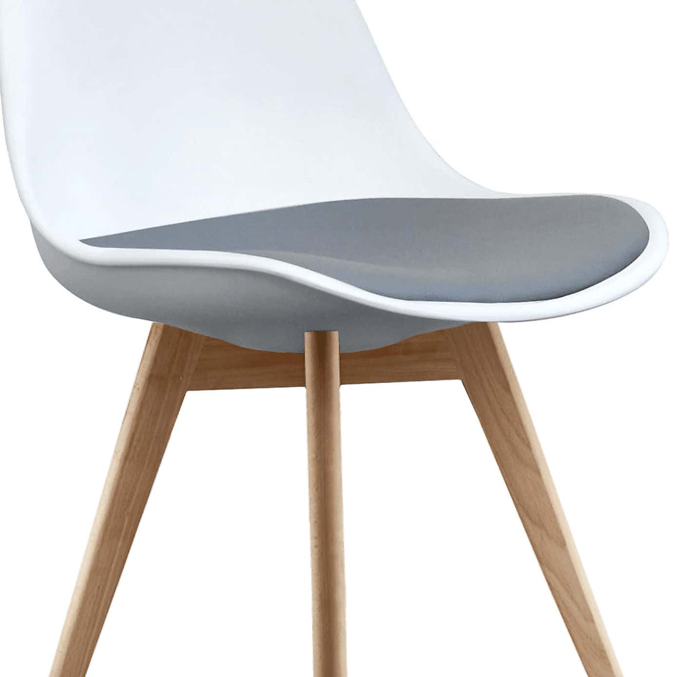 Fusion Living Soho White Plastic Dining Chair with Squared Legs