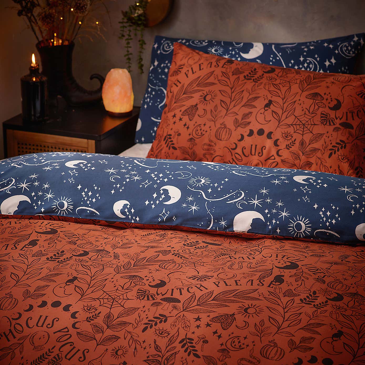 furn. Witchy Vibes Duvet Cover Set Rust