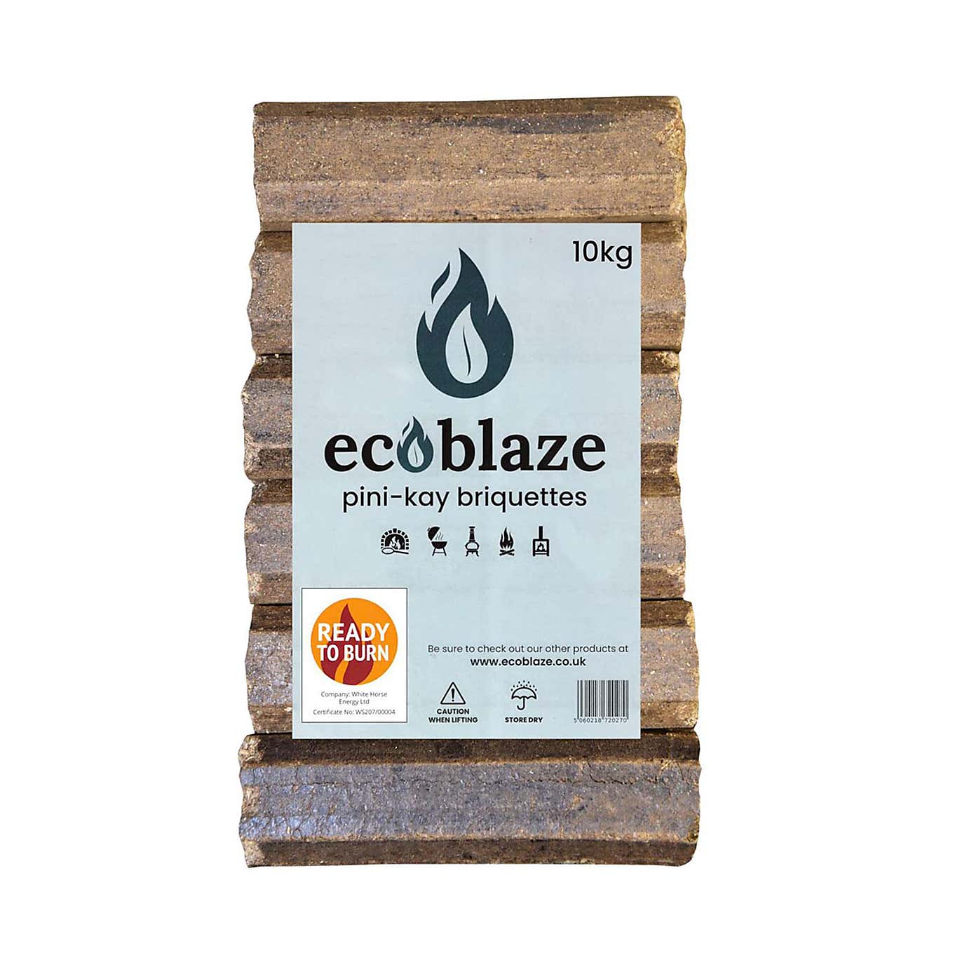 Ecoblaze Pini Kay Wood Pack of 12 Briquettes, 10kg