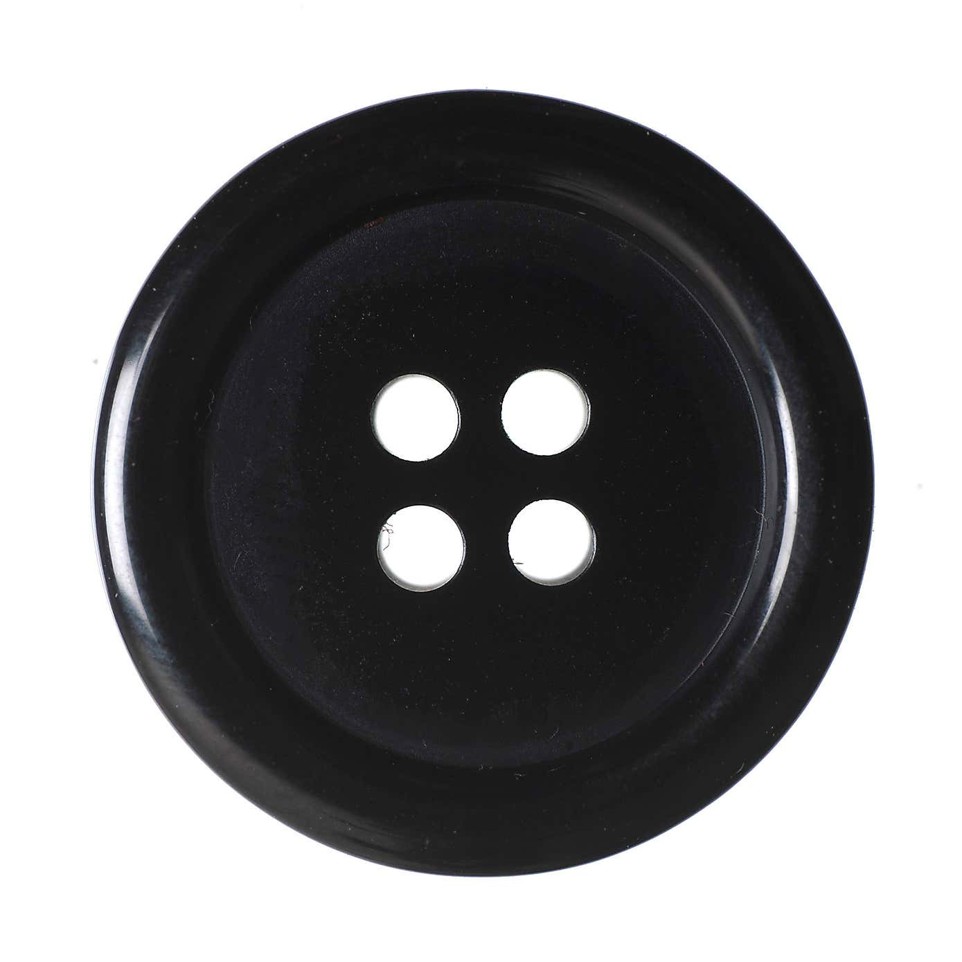 Black Round Rimmed Buttons 20mm Pack of 6