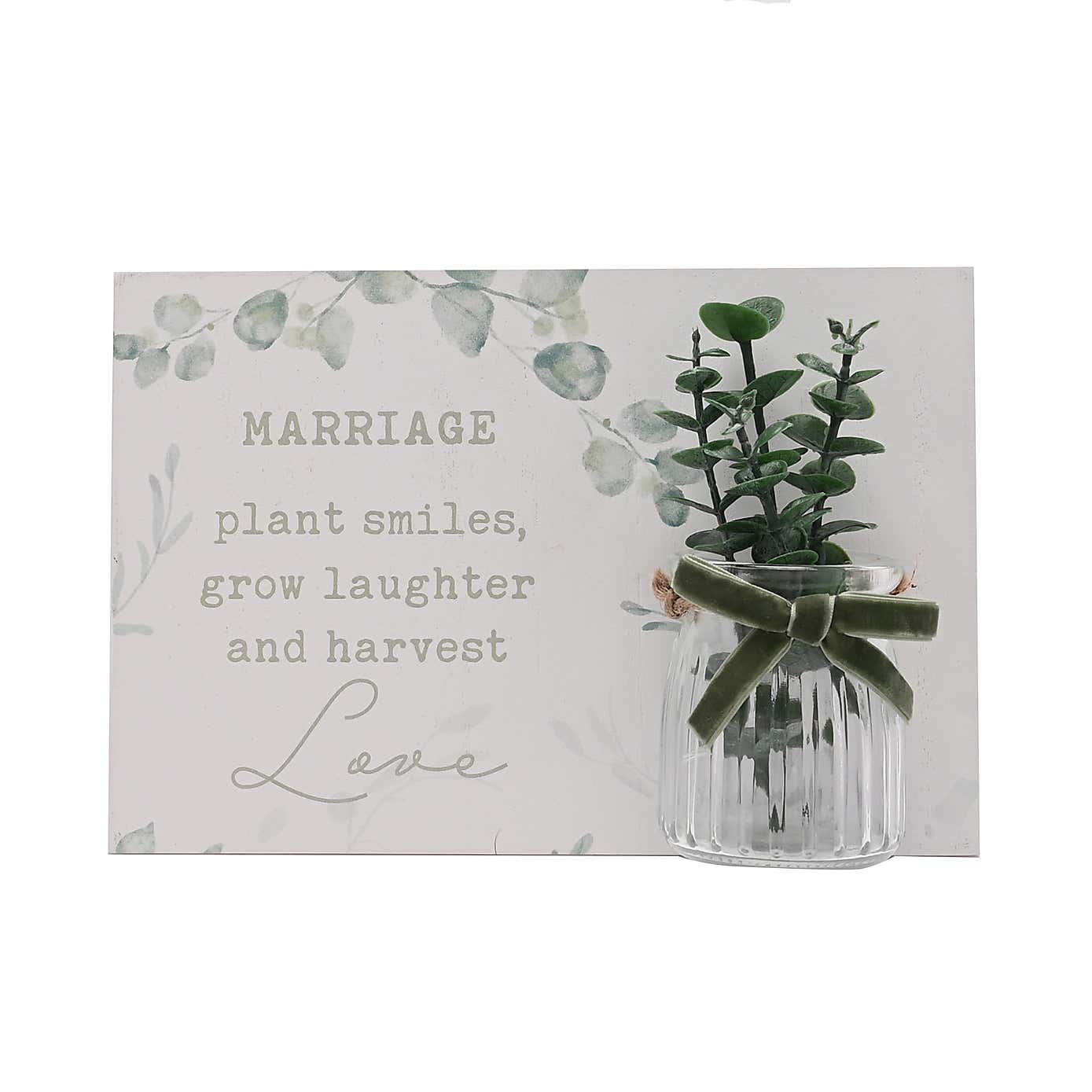 Love Story Marriage Jar Plaque