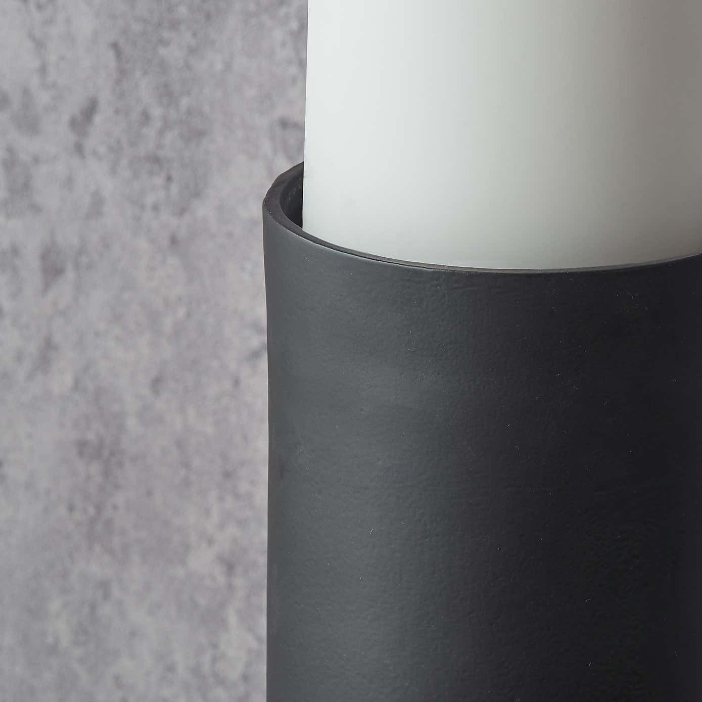 Matt Black Pillar Candle Holder