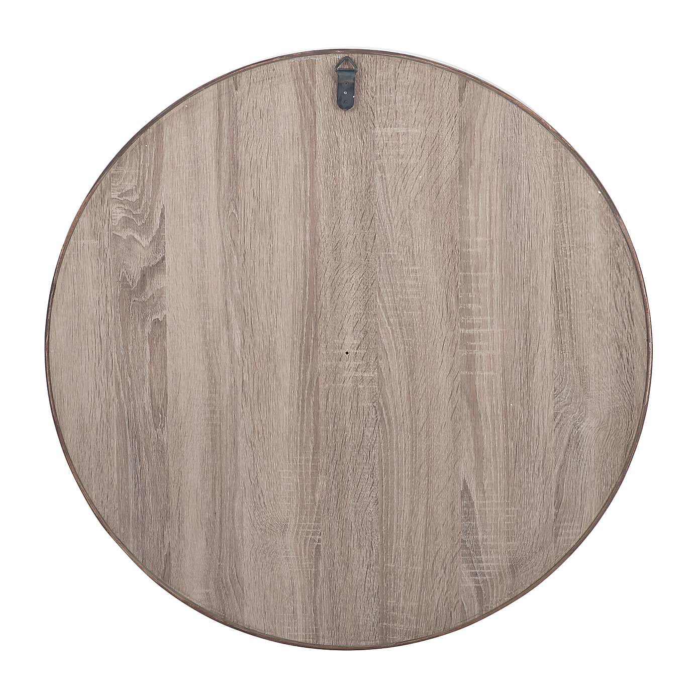 Natural Wood Veneer Round Wall Mirror