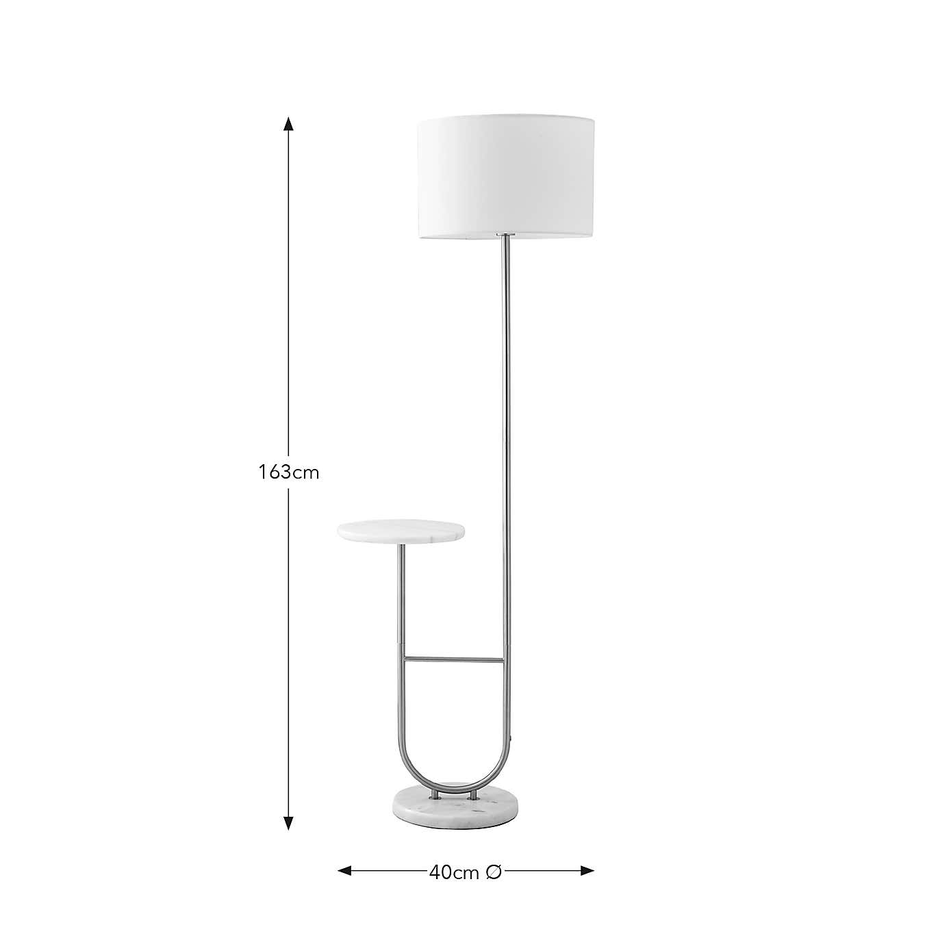 Carrara Marble Base Floor Lamp with Table