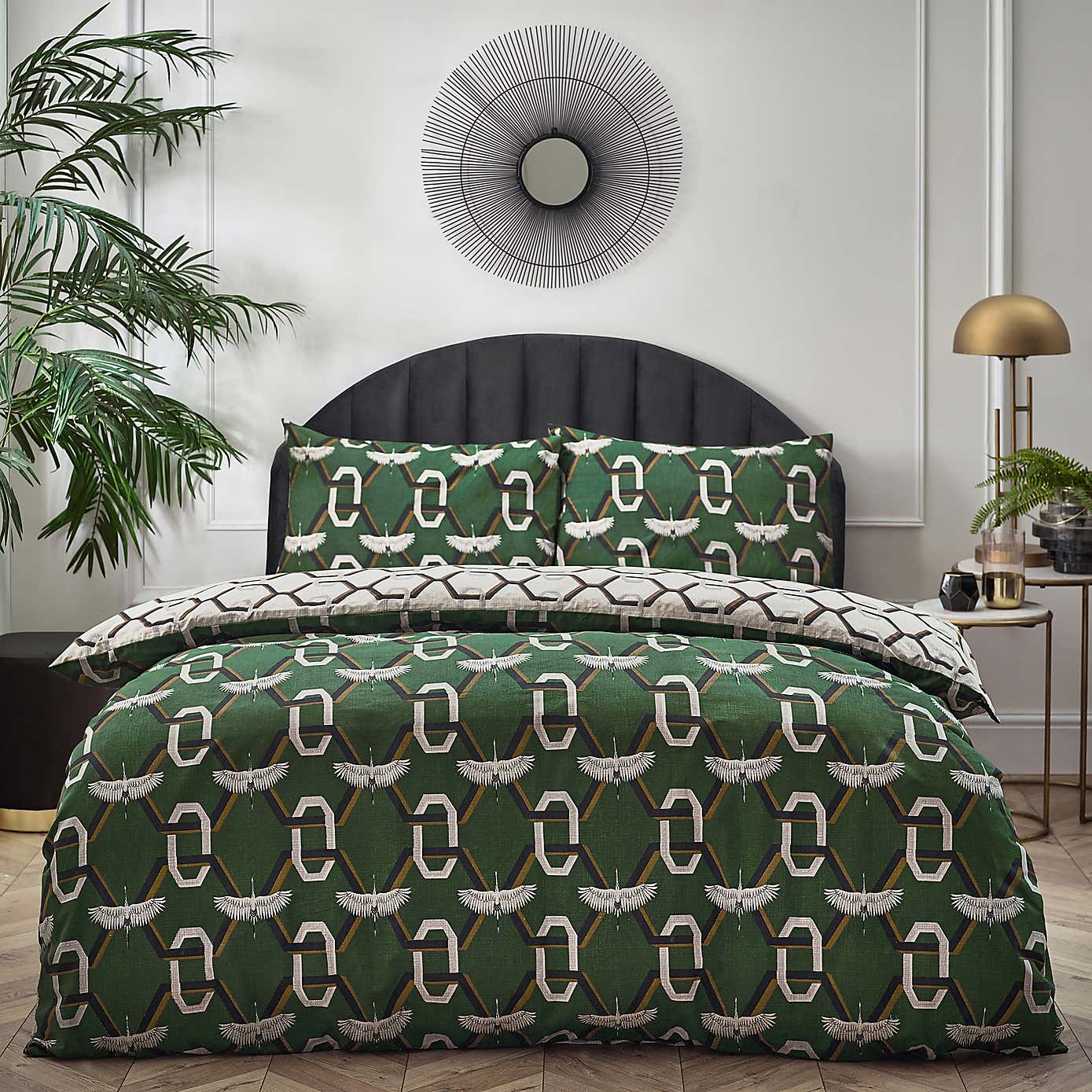 furn. Avalon Duvet Cover Set Green