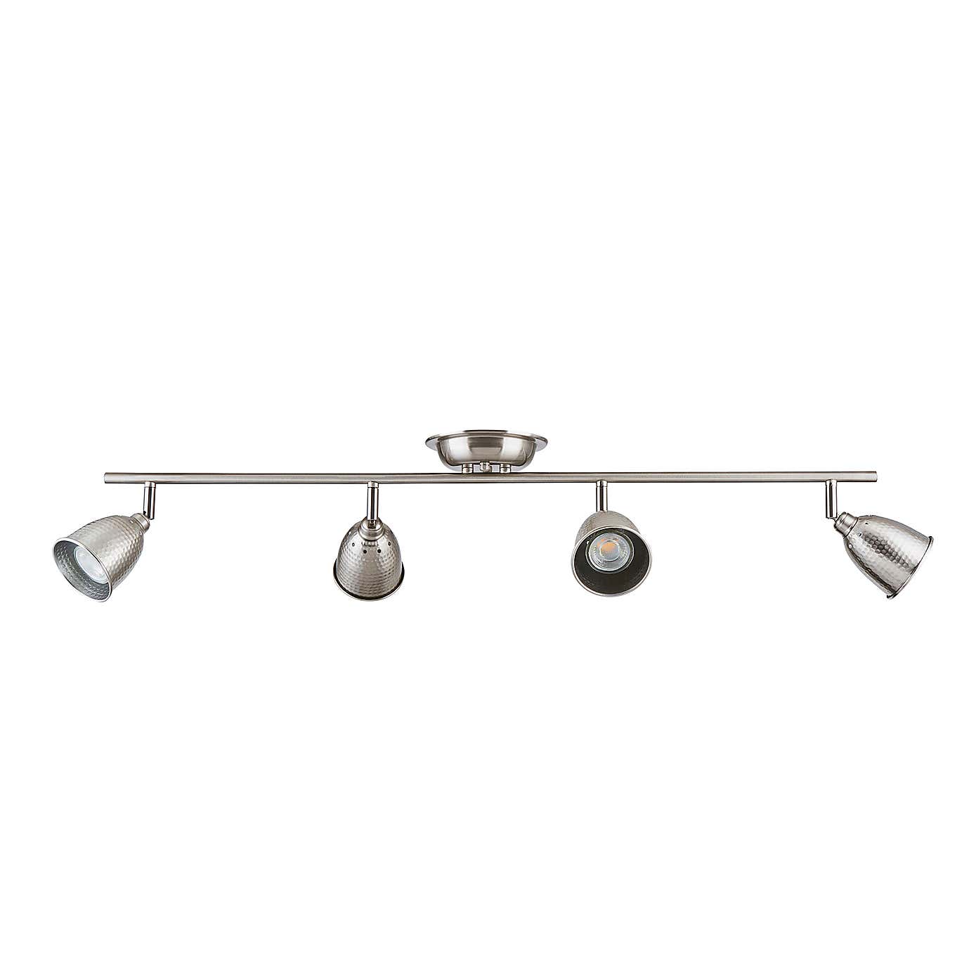 Filbert 4 Light Hammered Chrome Spotlight