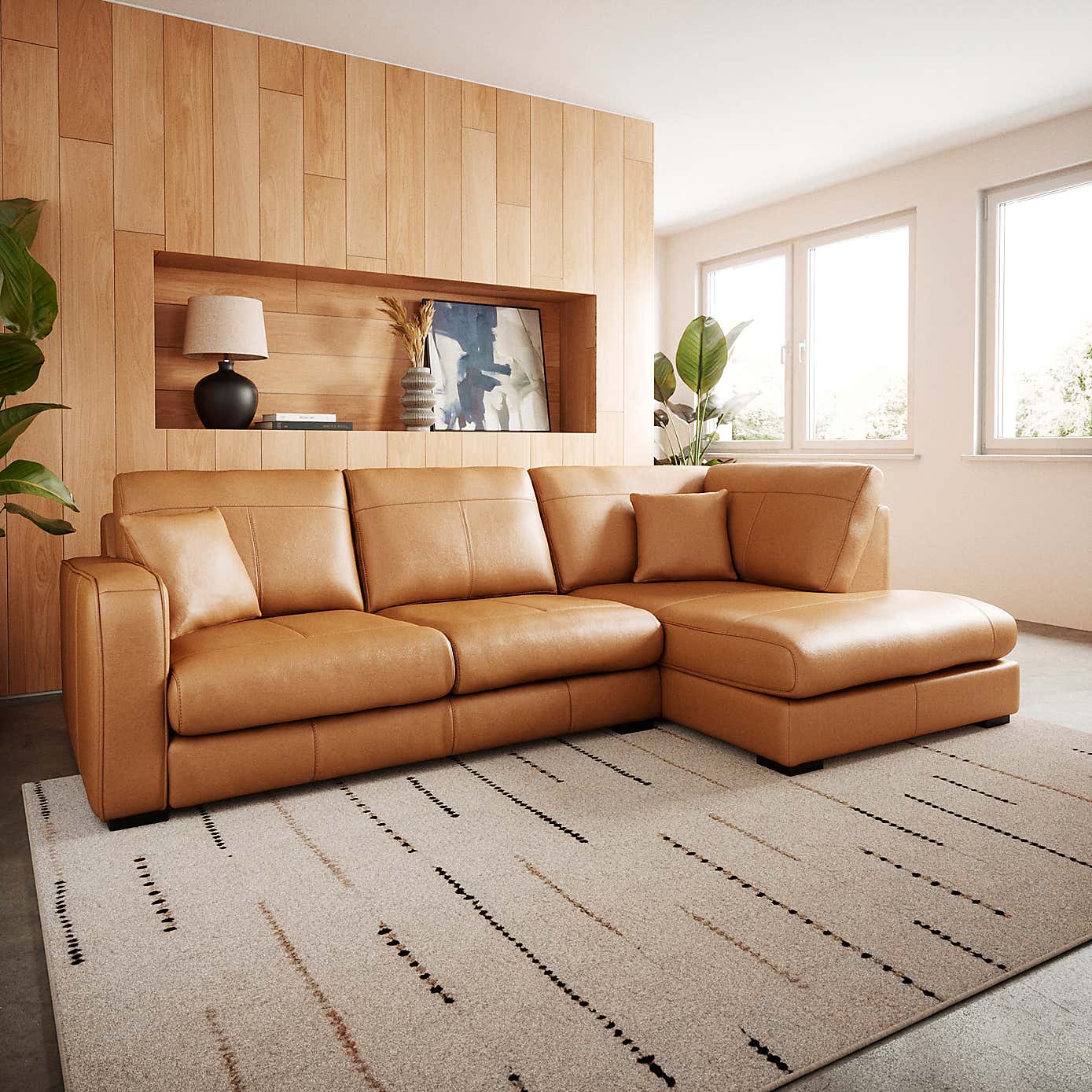 Carson Vintage Leather Large Corner Chaise Sofa