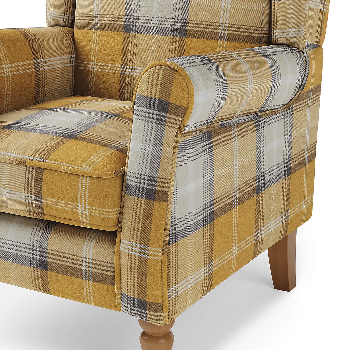 Oswald Check Wingback Armchair