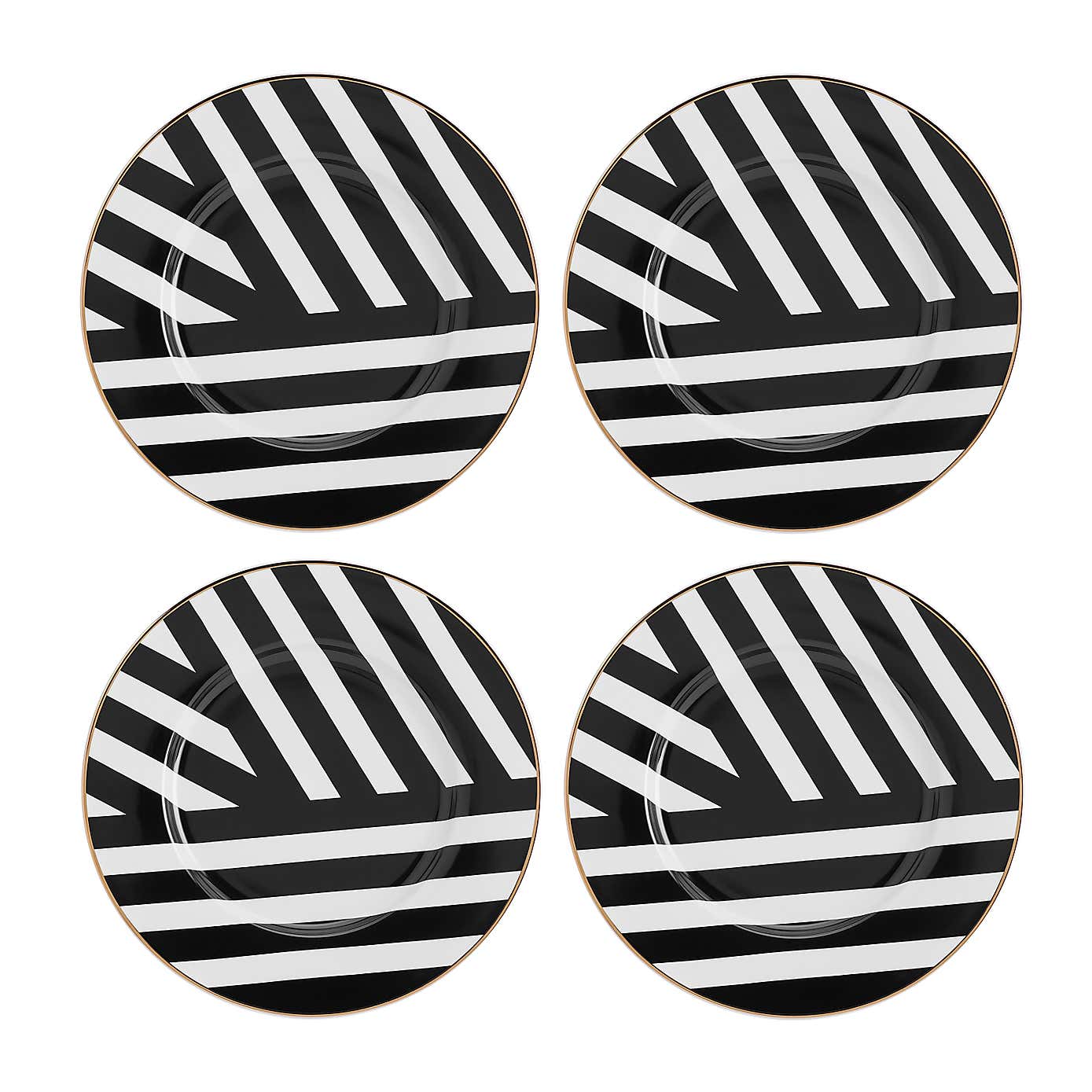 Mikasa Luxe Deco Stripe Set of 4 Side Plates