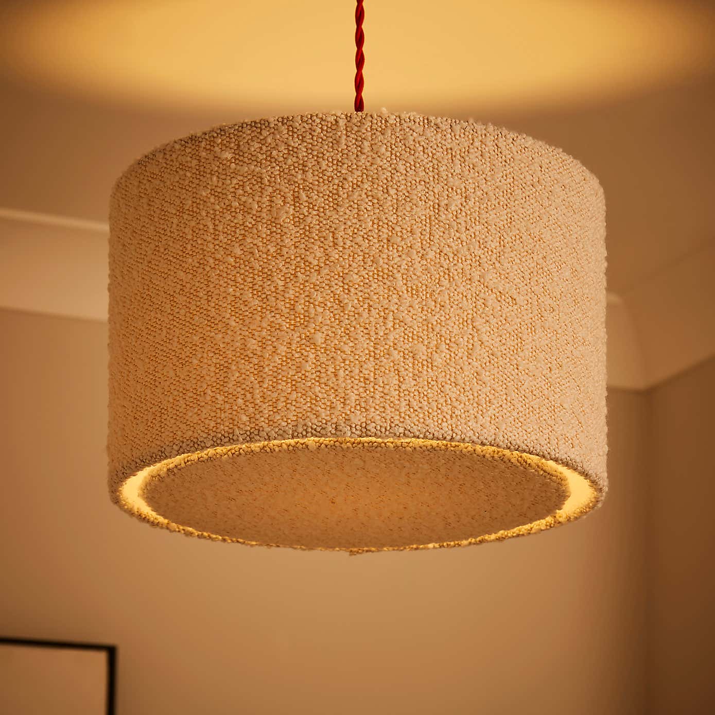 Hazelle Boucle Drum Lamp Shade
