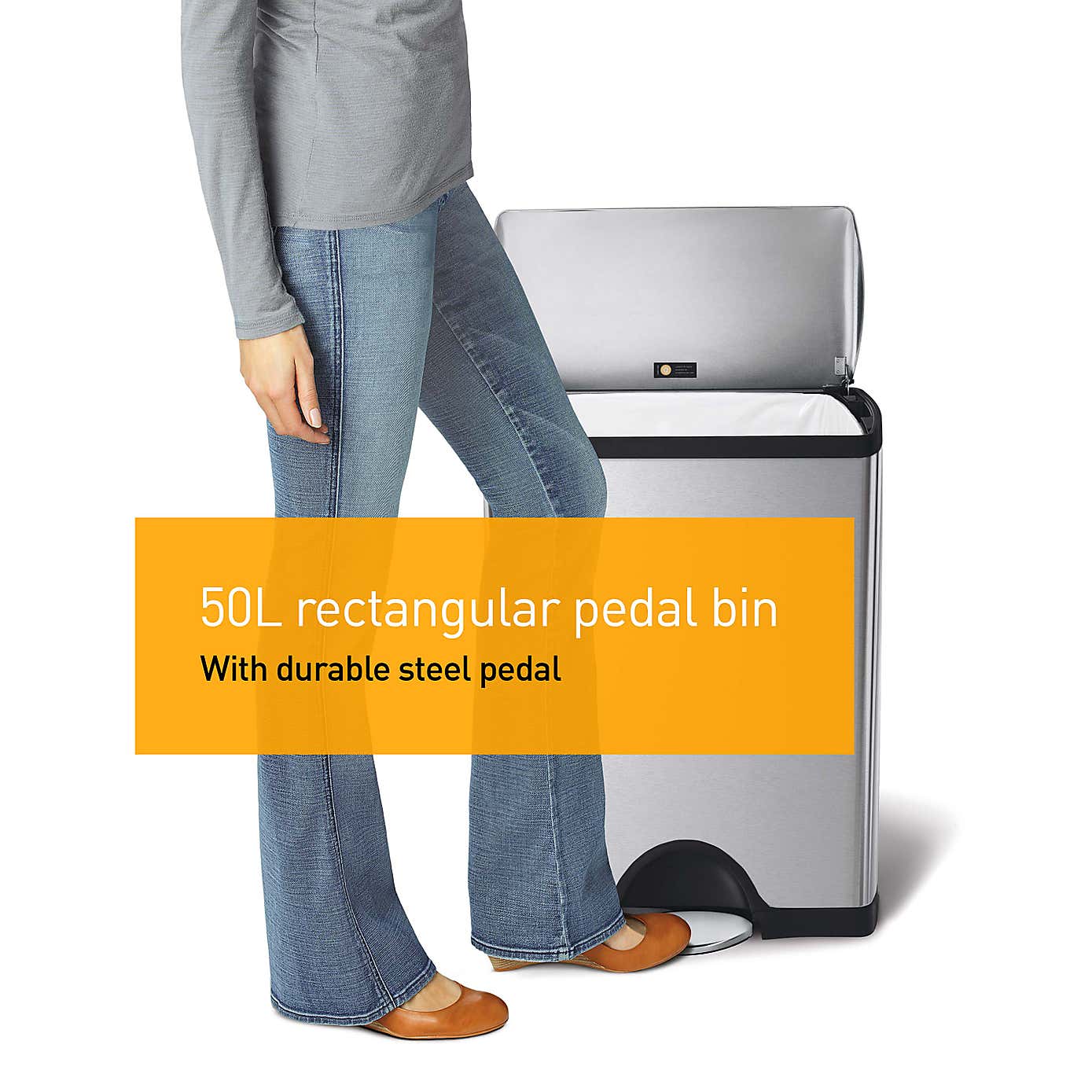 simplehuman 50 Litre Rectangular Pedal Bin
