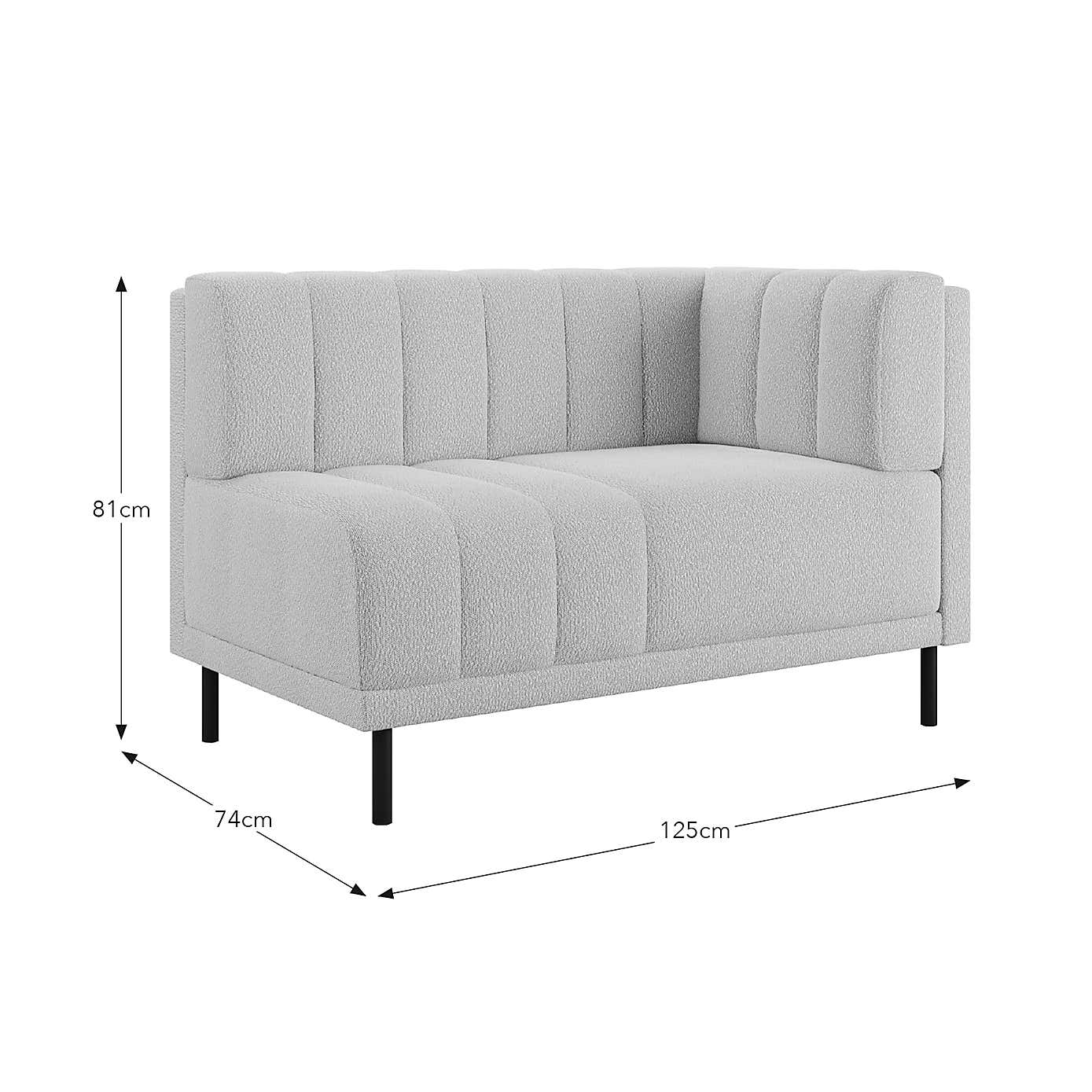 Amali Corner Dining Bench, Boucle