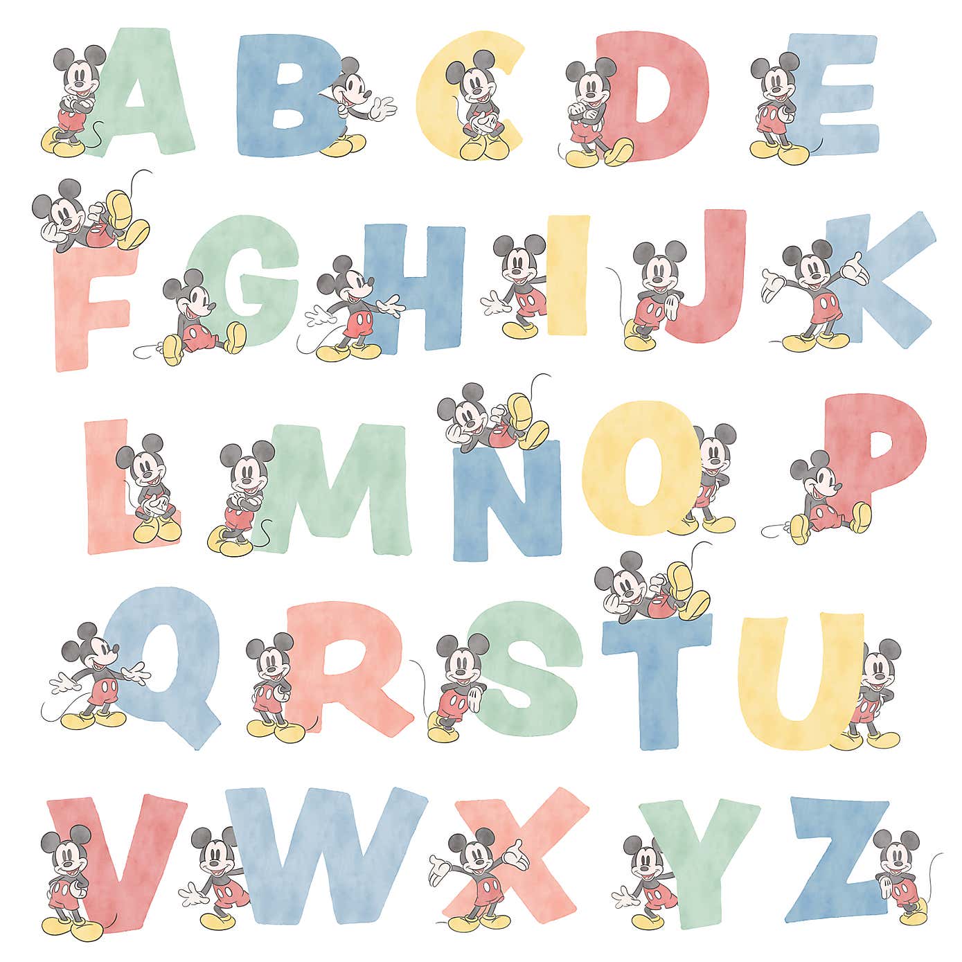 Disney Mickey Alphabet Medium Wall Sticker