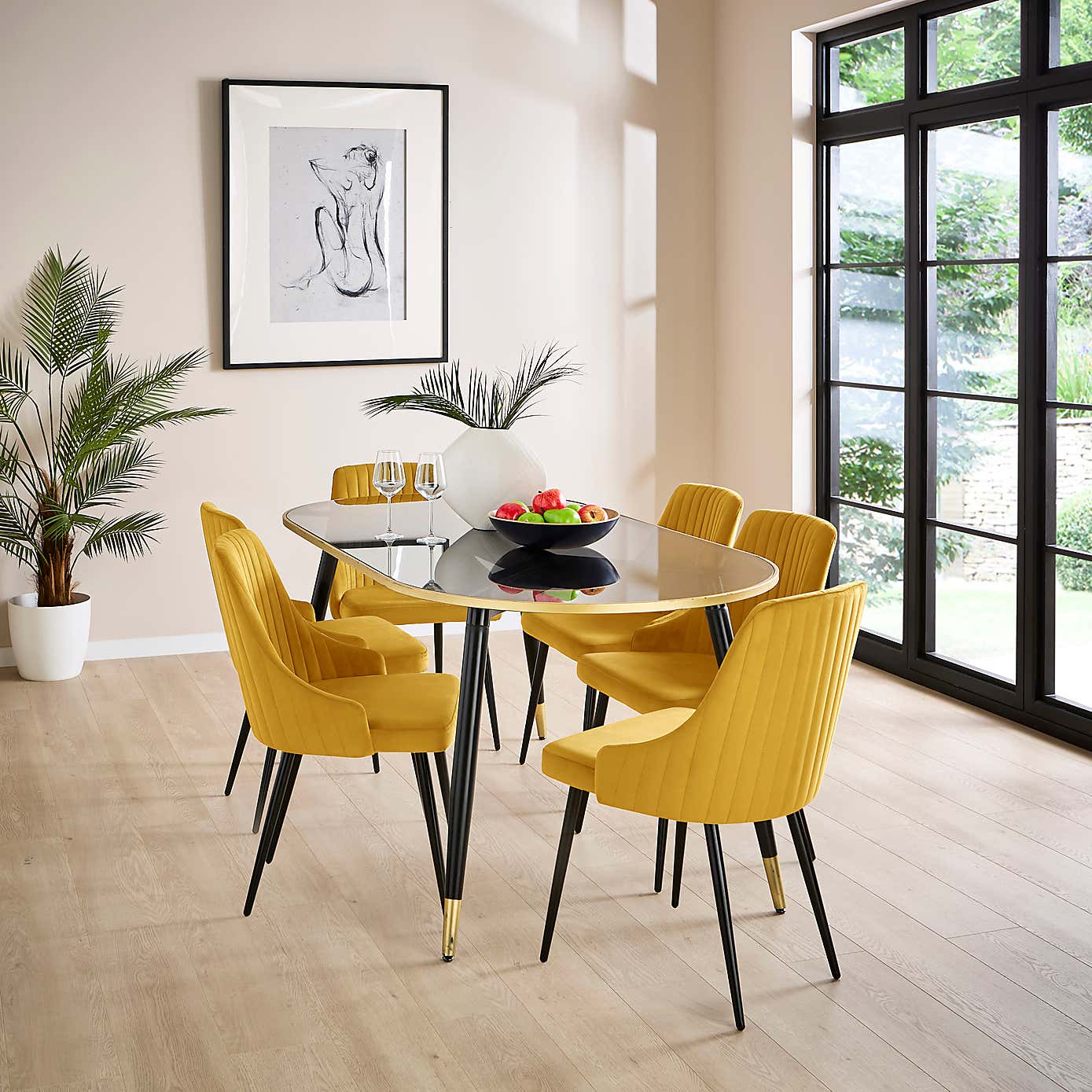 Shea Set of 2 Dining Chairs, Velvet