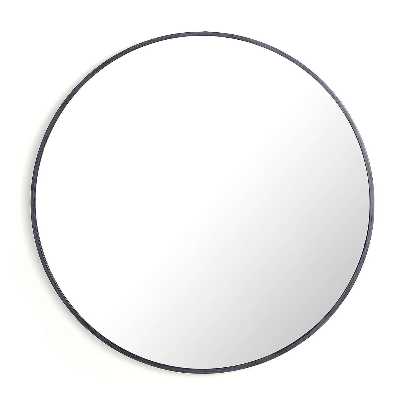Brushed Metal Effect 50cm Round Wall Mirror