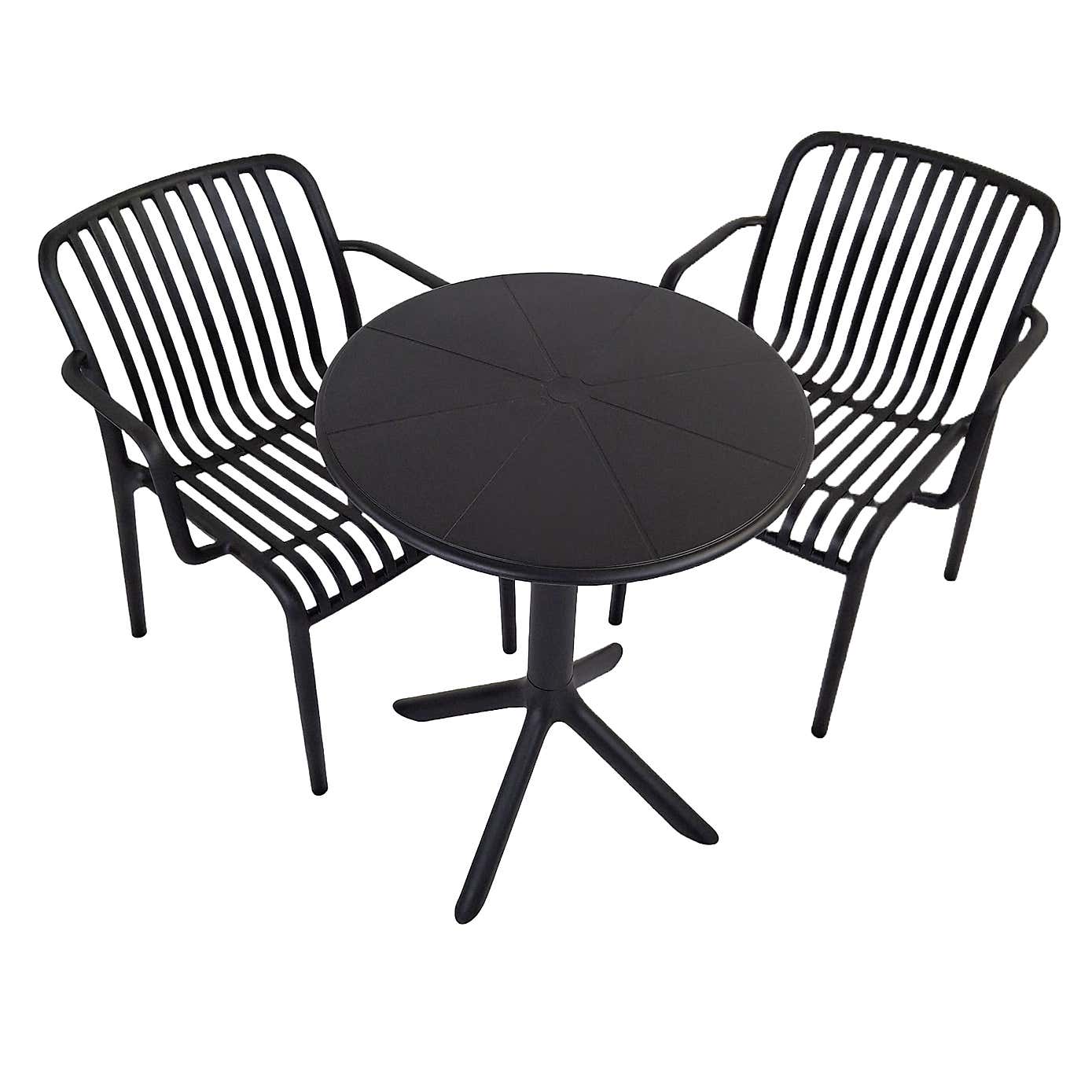 Modura Anders Round Bistro Table with 2 Alma Armchairs