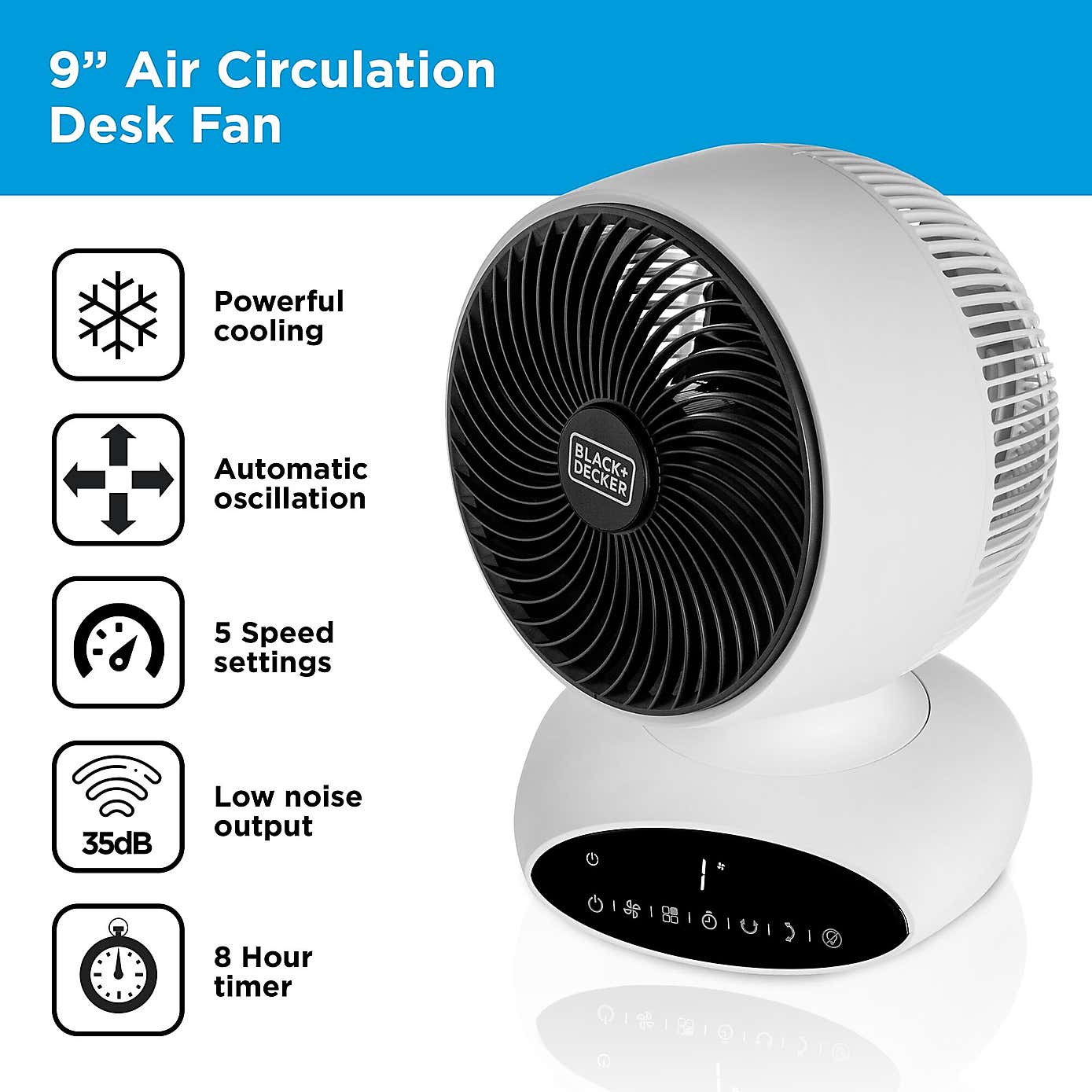 Black And Decker 9" Circulation Desk Fan