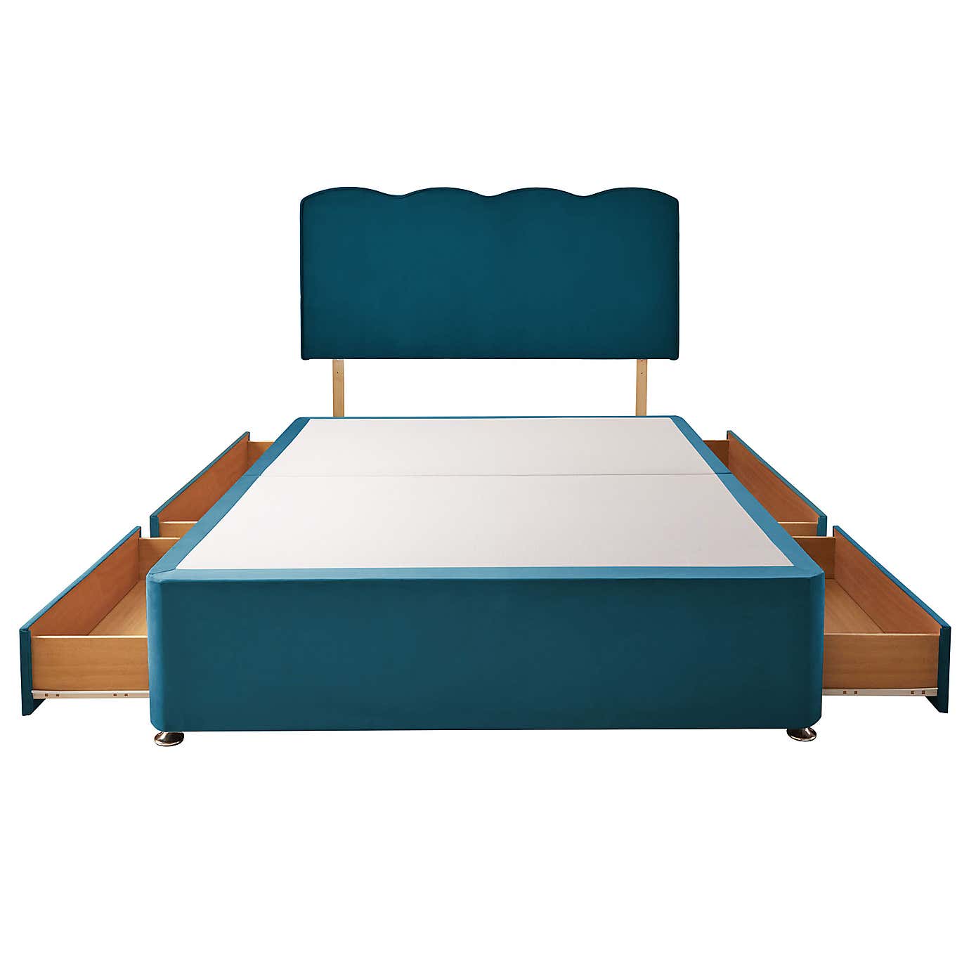 Silentnight 2 Drawer Divan Bed With Velvet Wave Headboard