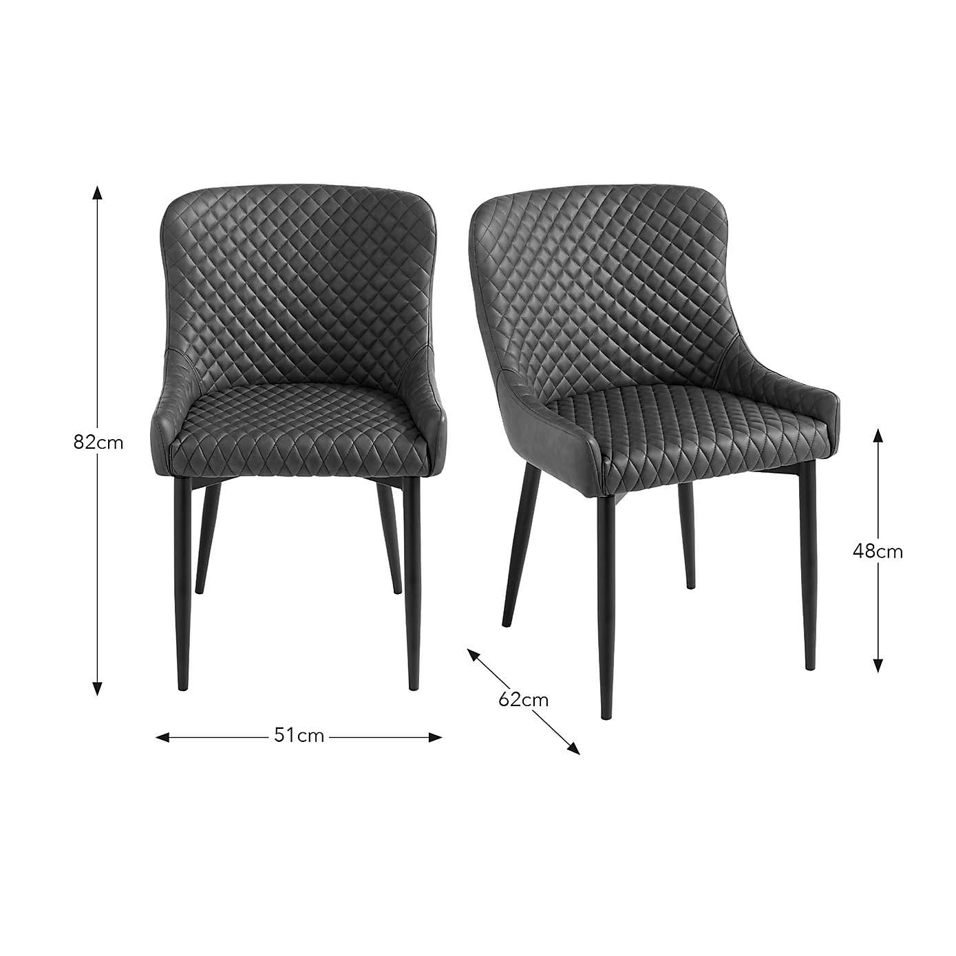 Set of 2 Montreal Dining Chairs, Faux Leather