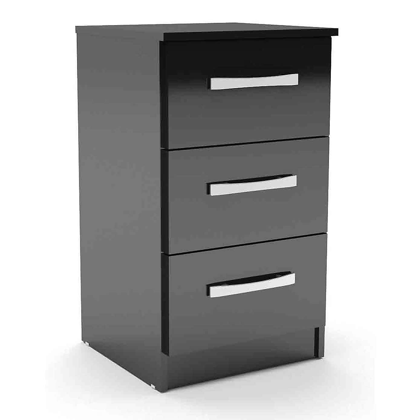 Lynx 3 Drawer Bedside Table