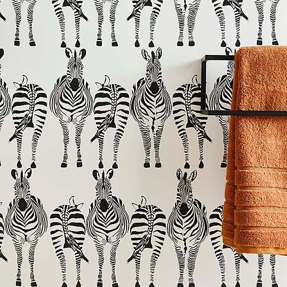 Cheeky Zebra Mono Wallpaper