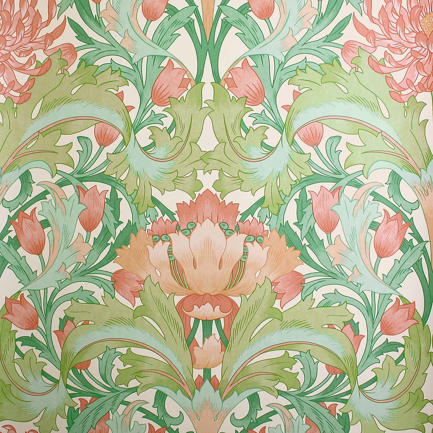 Archive Damask Scroll Wallpaper