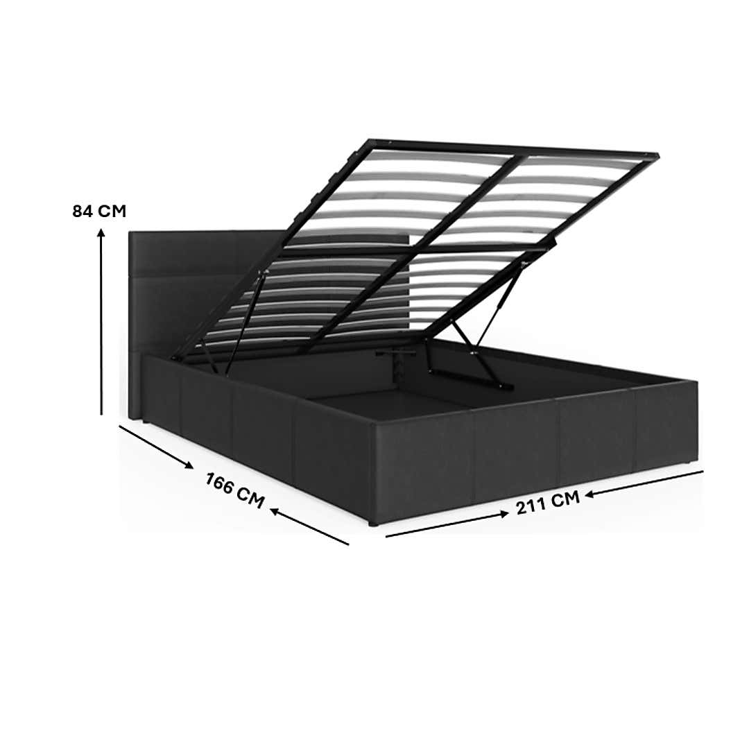 Toronto Black Faux Leather Ottoman Bedstead