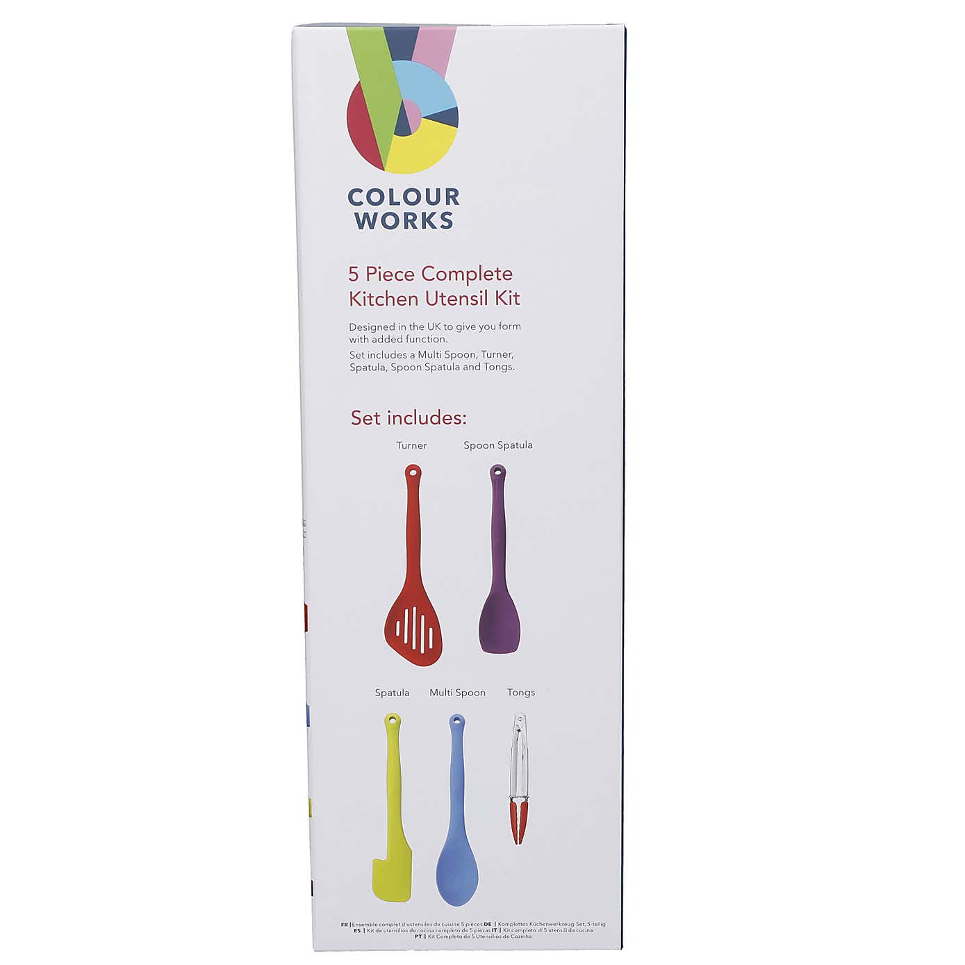 Colourworks 5 Piece Colourful Silicone Bright Kitchen Utensil Set