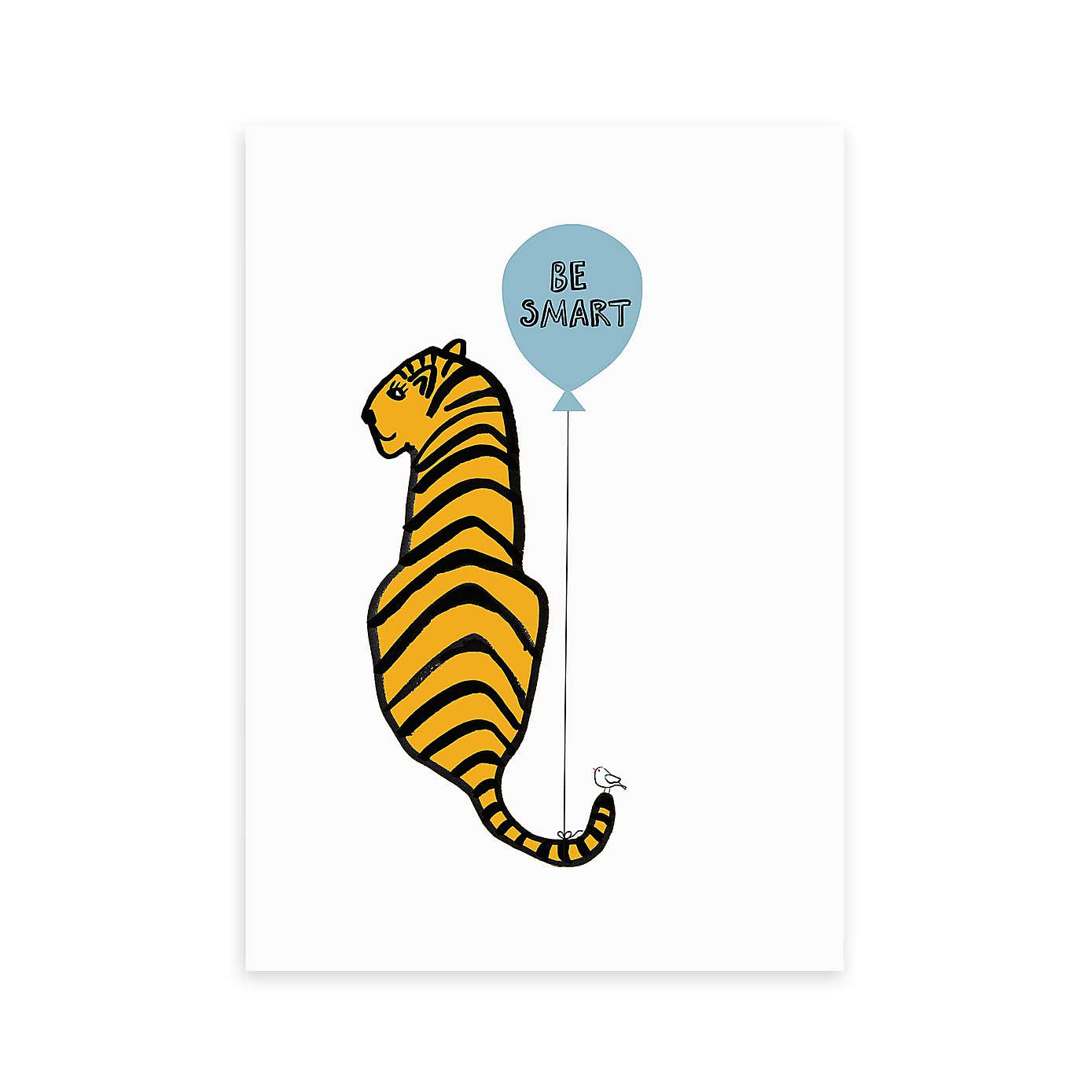 East End Prints Be Smart Tiger Print