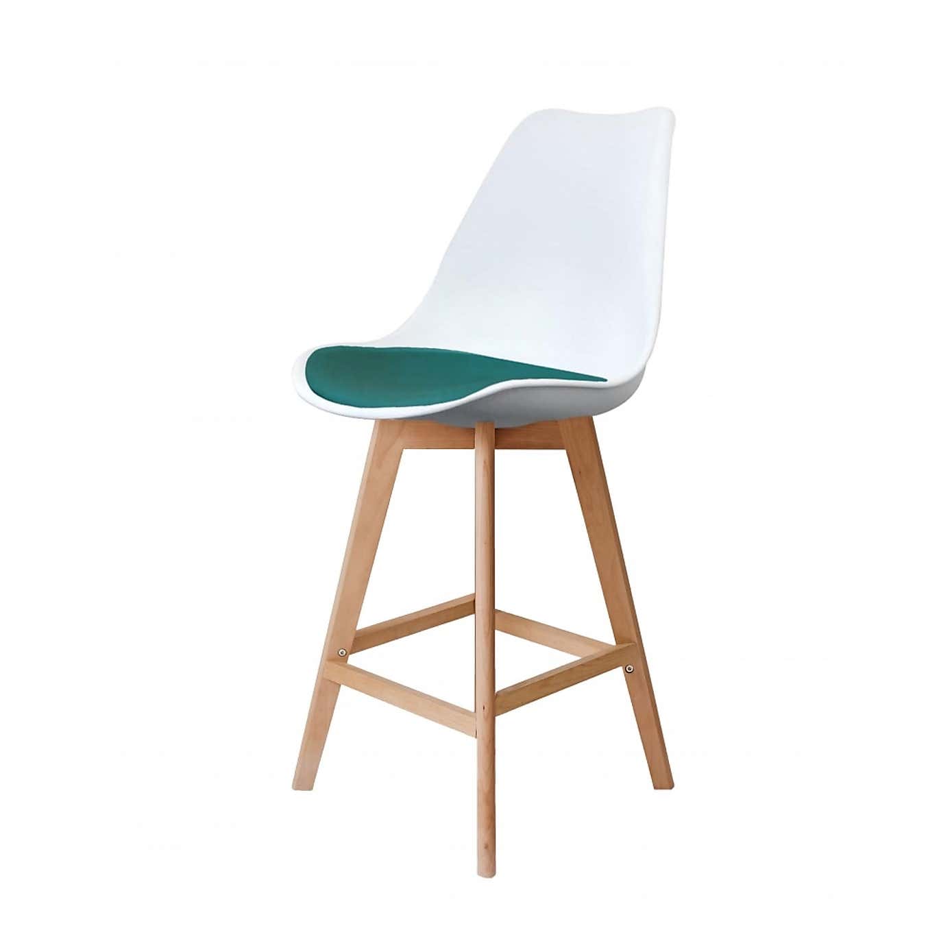 Fusion Living Soho White Plastic Bar Stool