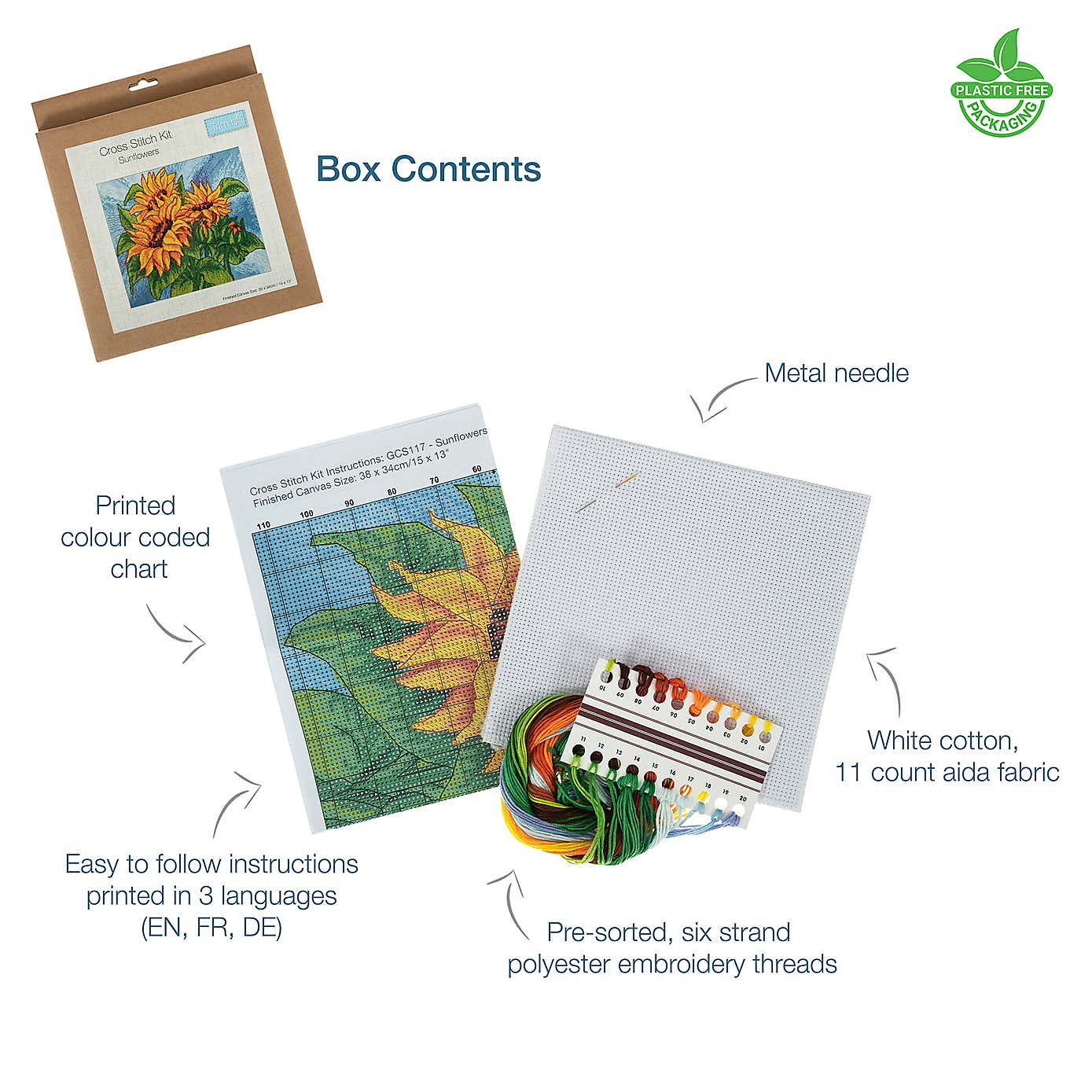 Cross Stitch Large Sun Flowers