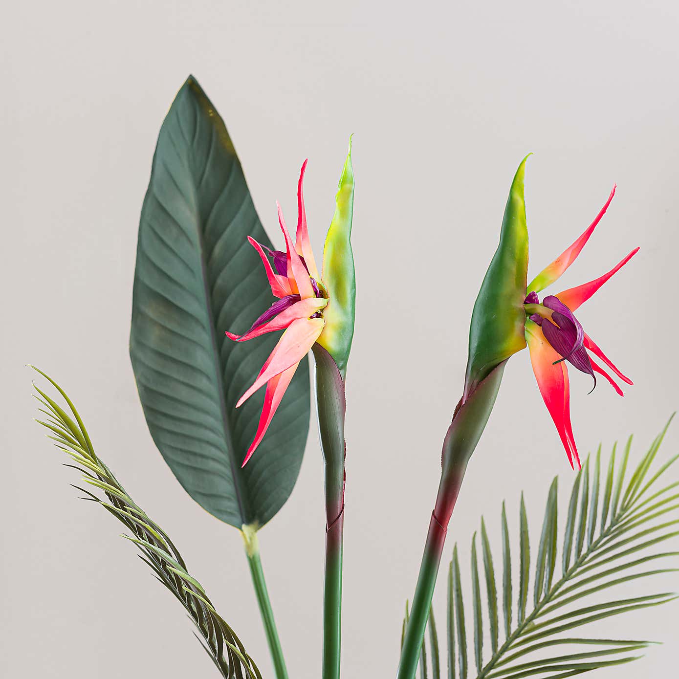 Artificial Bird of Paradise and Palm Letterbox Bouquet