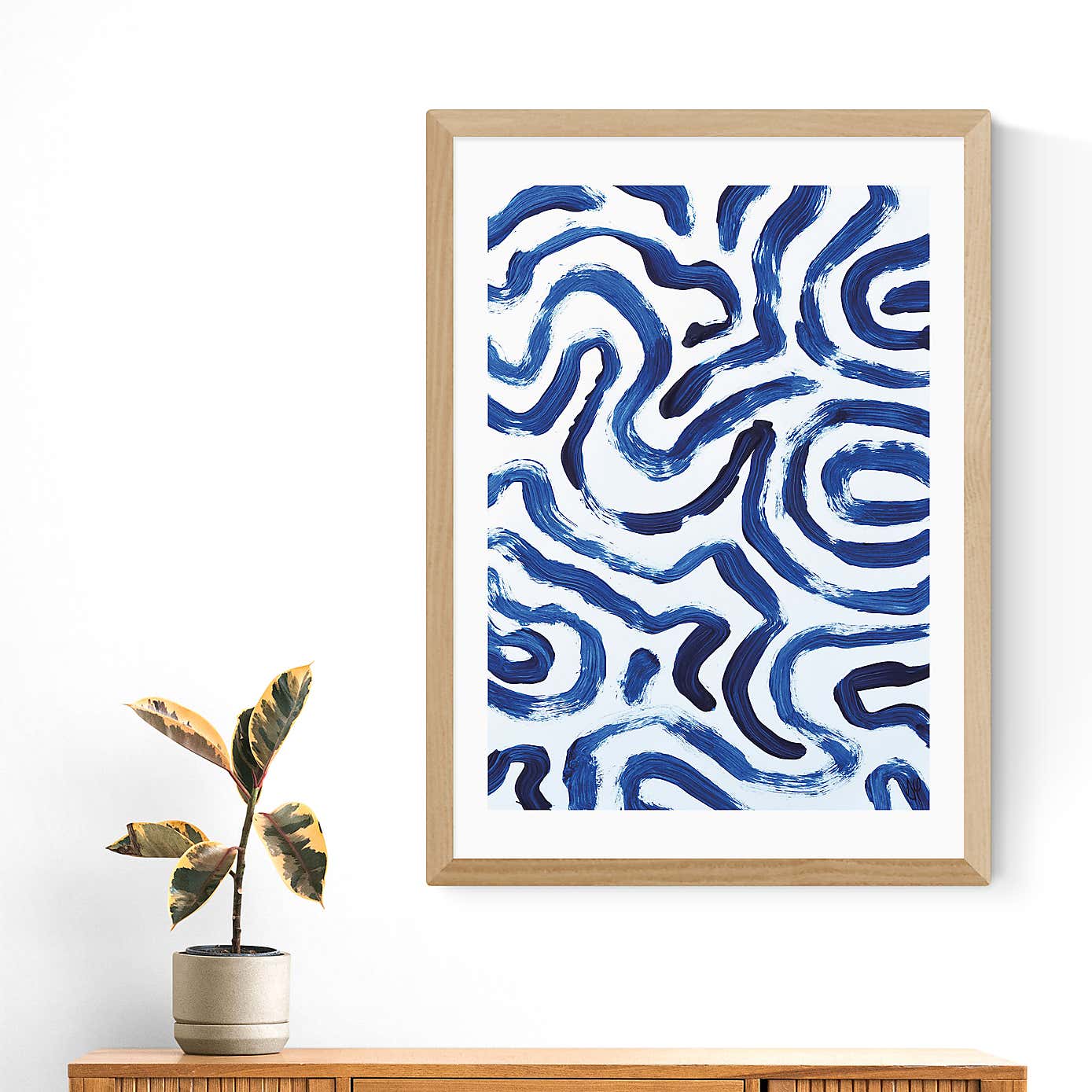 East End Prints Blue Minimal by Dan Hobday Print