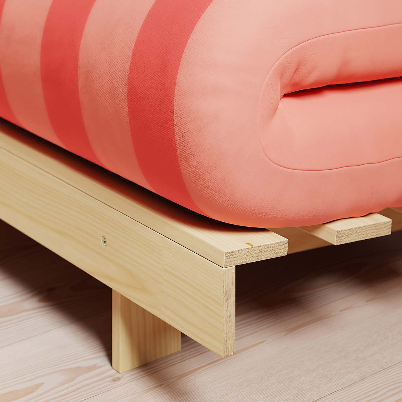 Mito Single Futon Stripe Pink