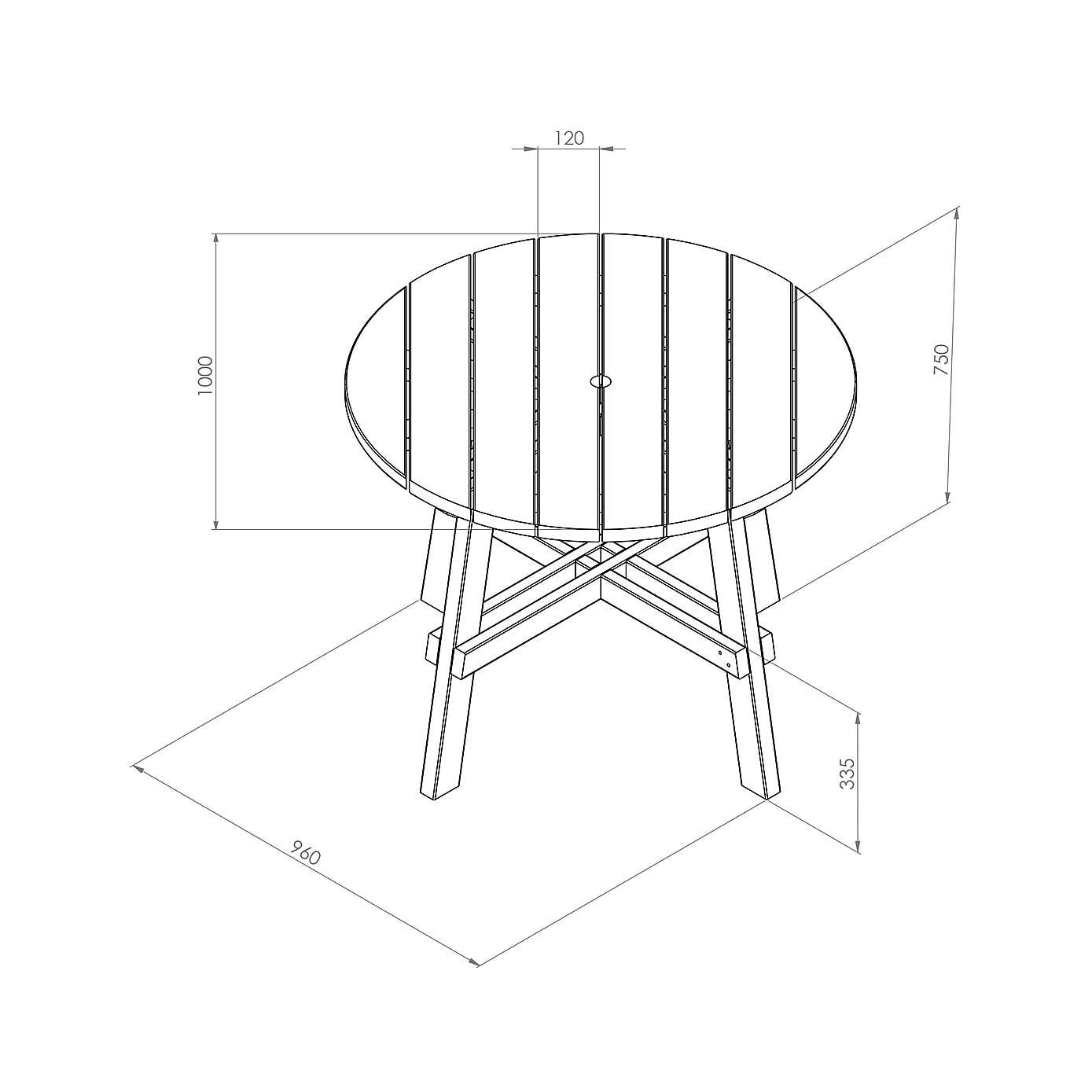 Freya 4 Seater Round Dining Set