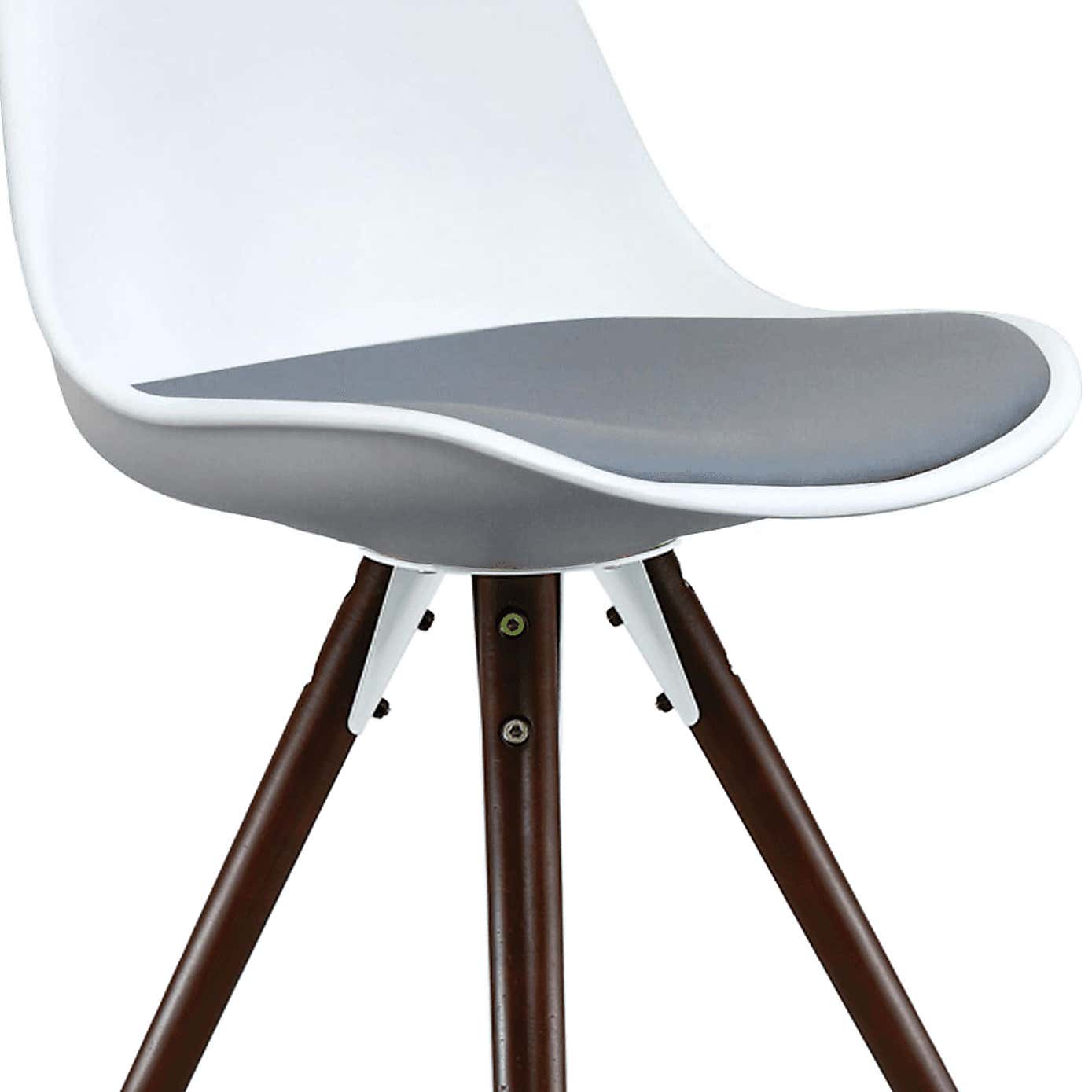 Fusion Living Soho White Plastic Dining Chair with Pyramid Legs