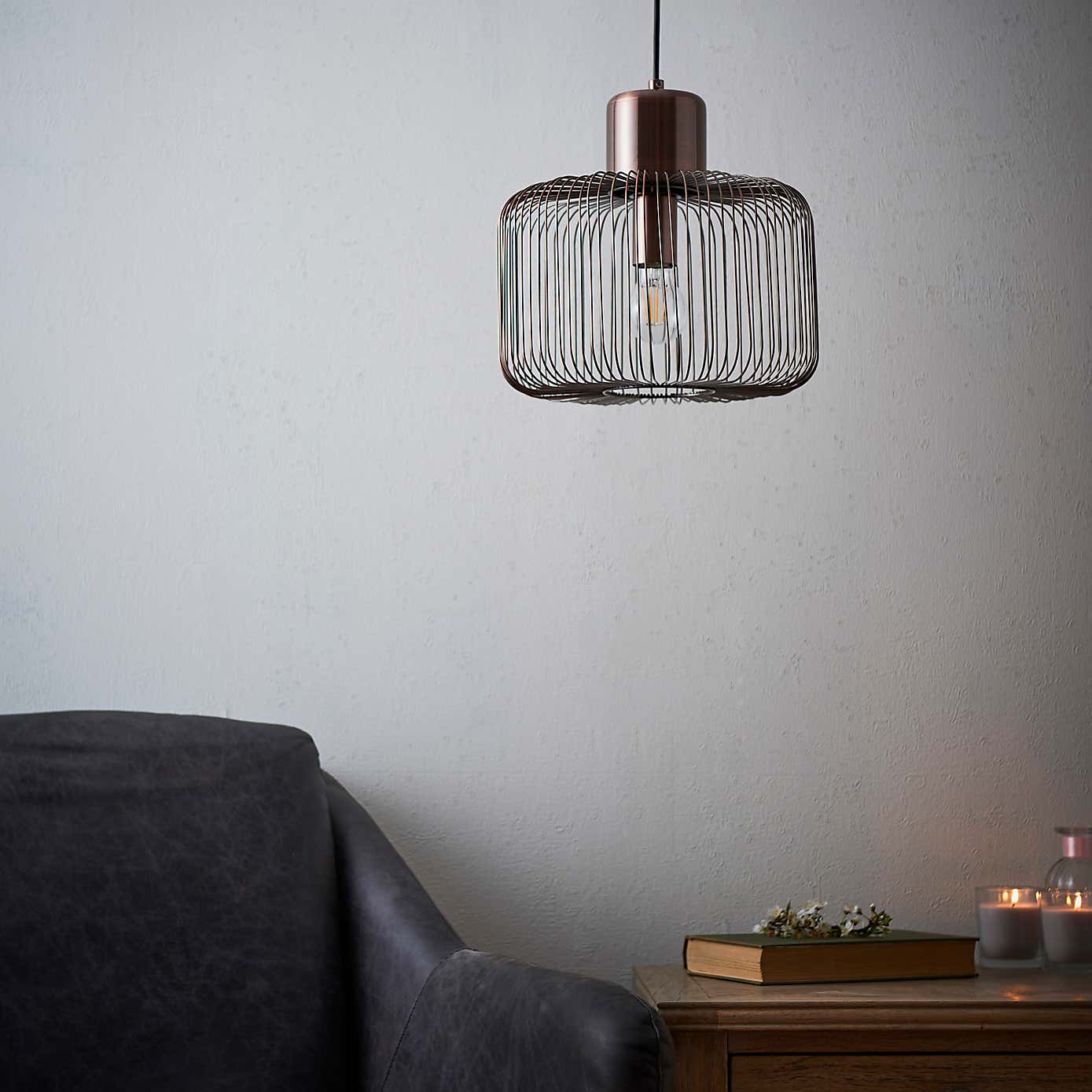 Vogue Nicola Antique Copper Pendant Ceiling Fitting